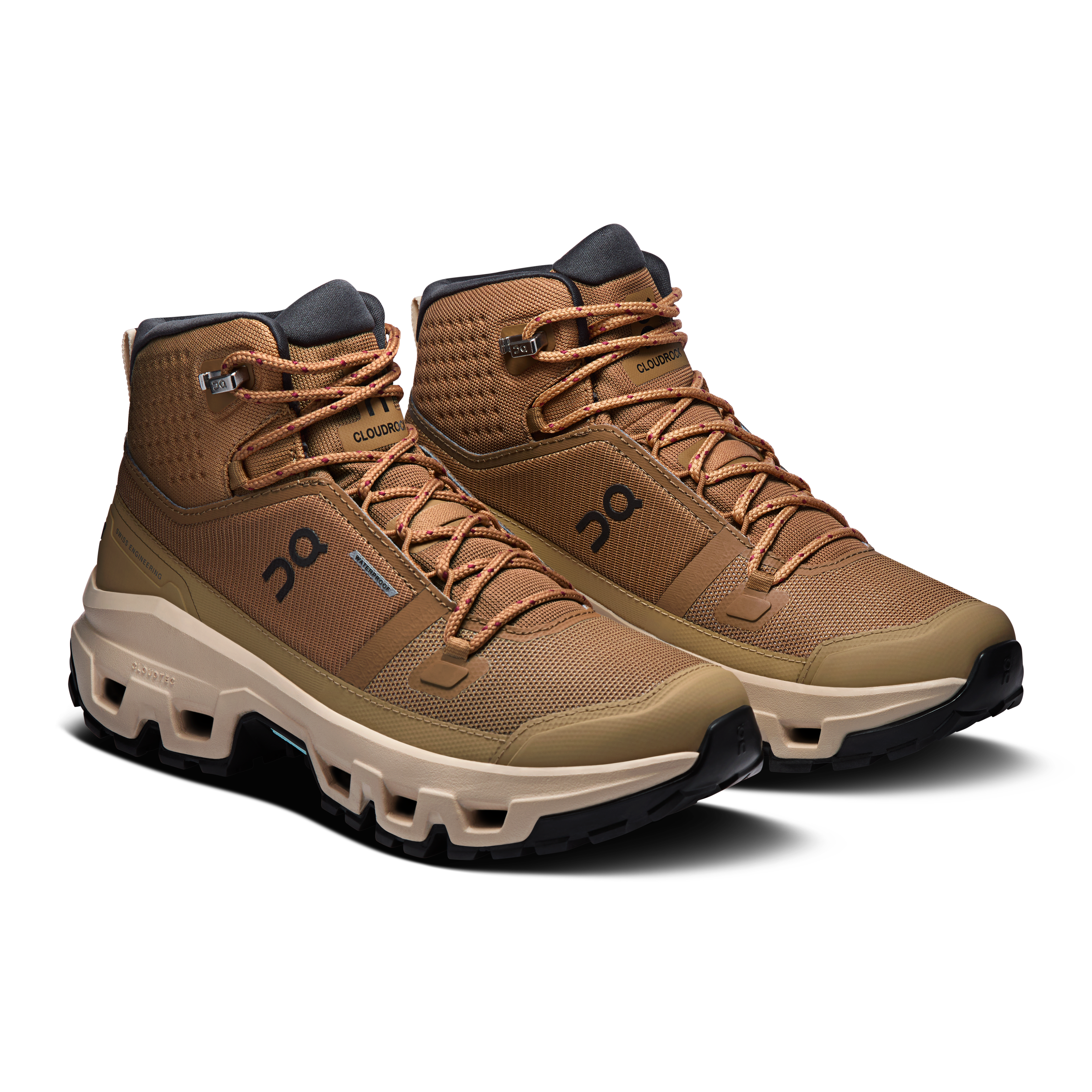 On Cloudrock Mid Waterproof Sphinx & Sand Women Hiking Shoes