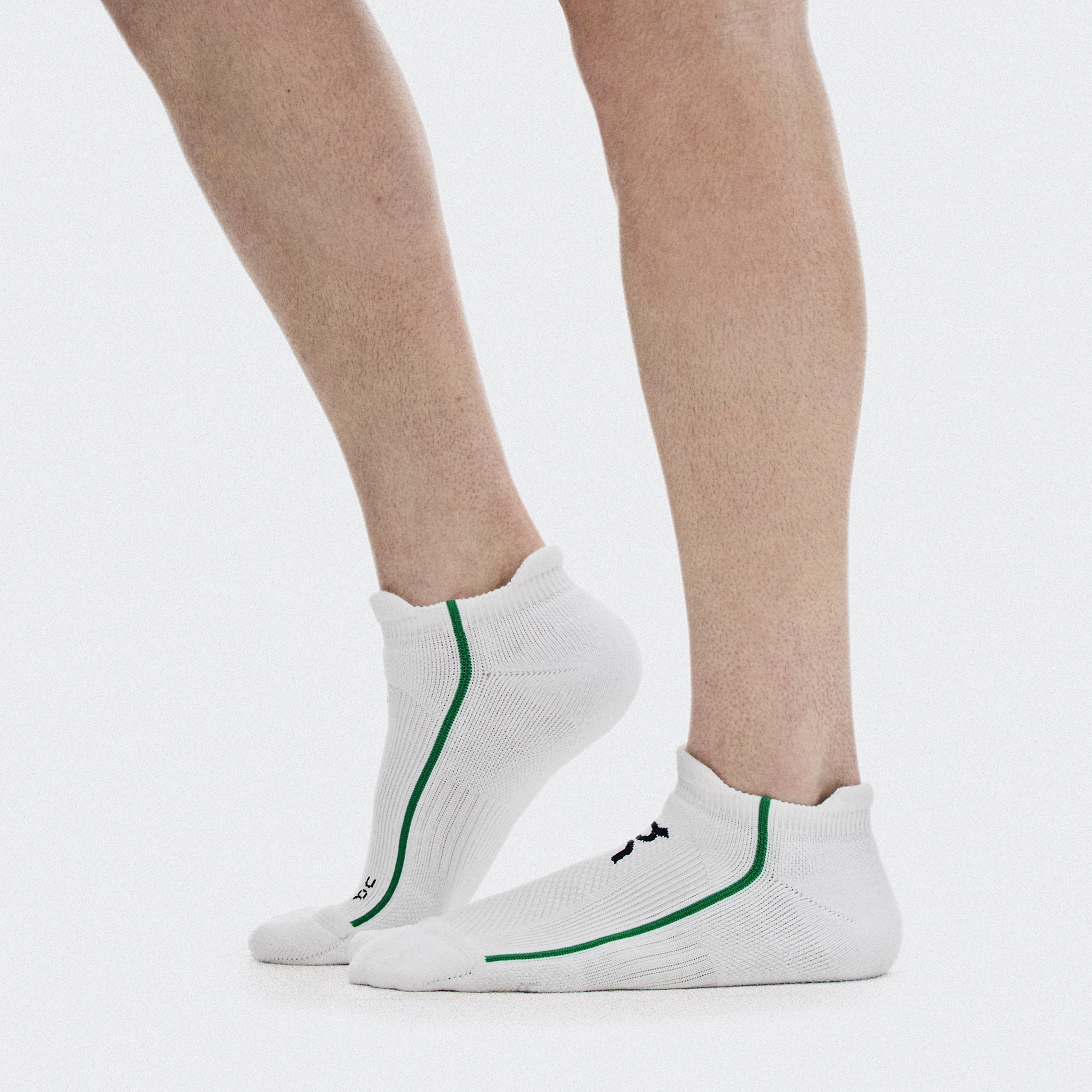 Court Sock Low in White/Neem