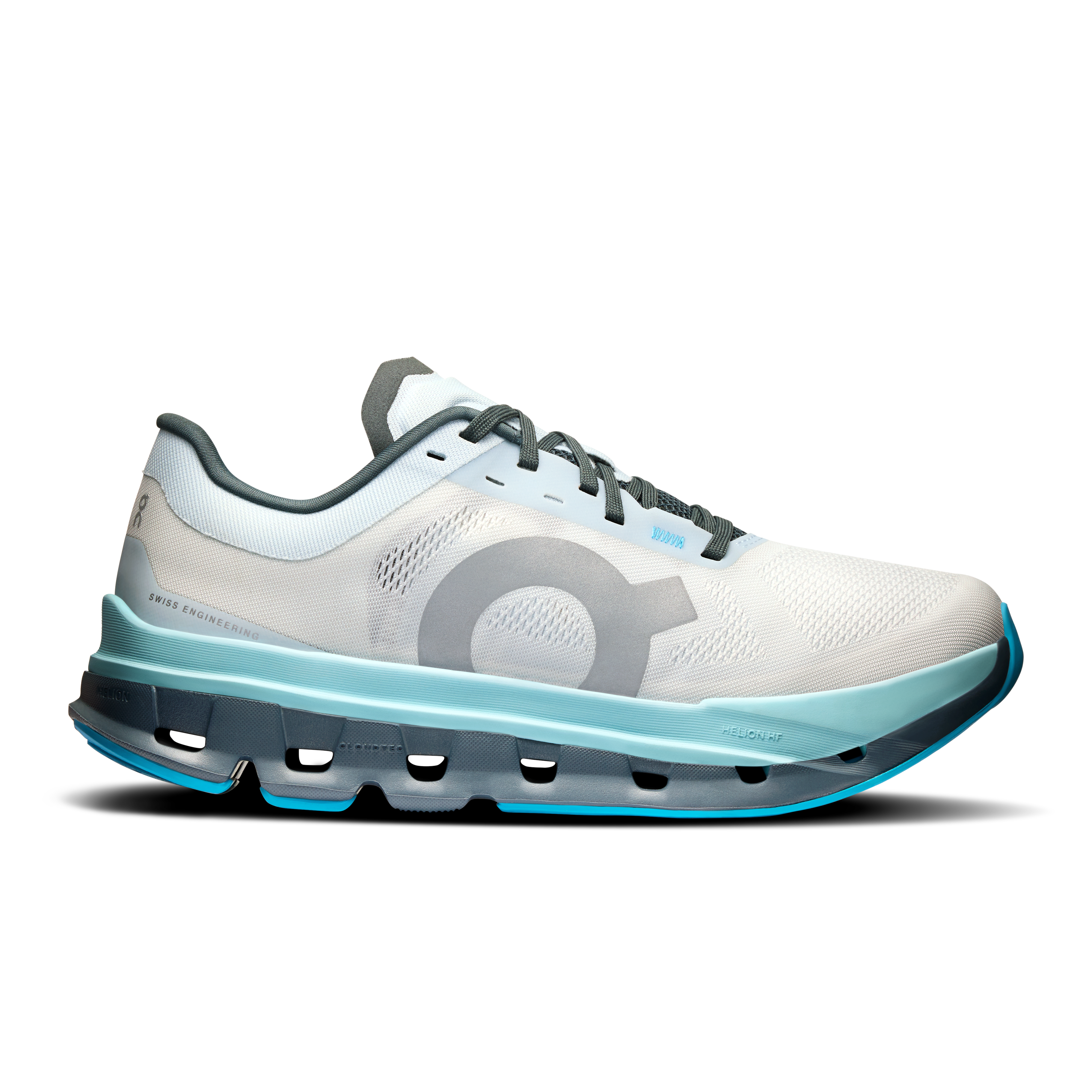 On Cloudflow 5 Blau Grau Damen Damen – Strassenlauf, Helion™ HF, Schnelle Intervalle Schuhe