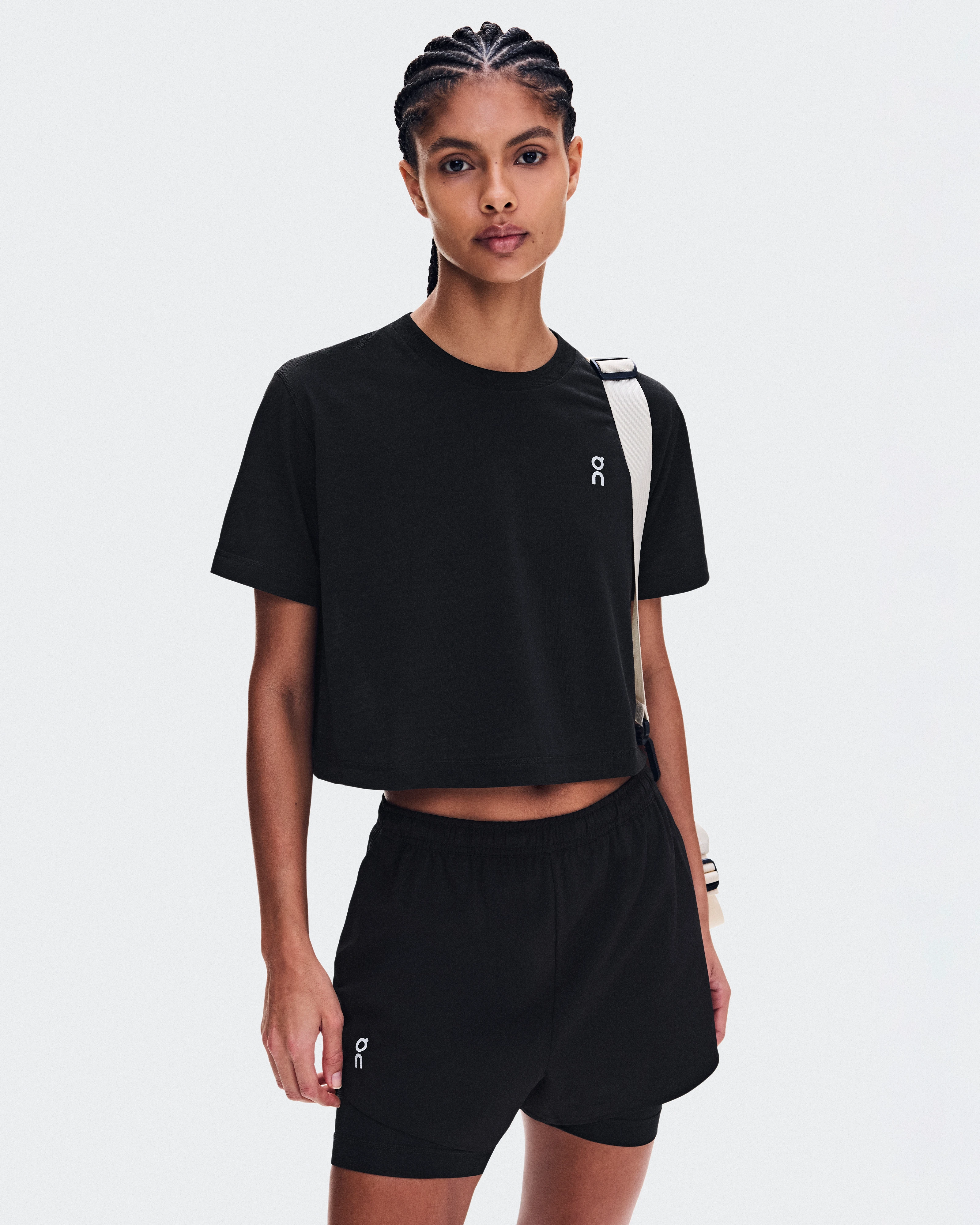 On Train-T Crop Black Women Tops and t-shirts