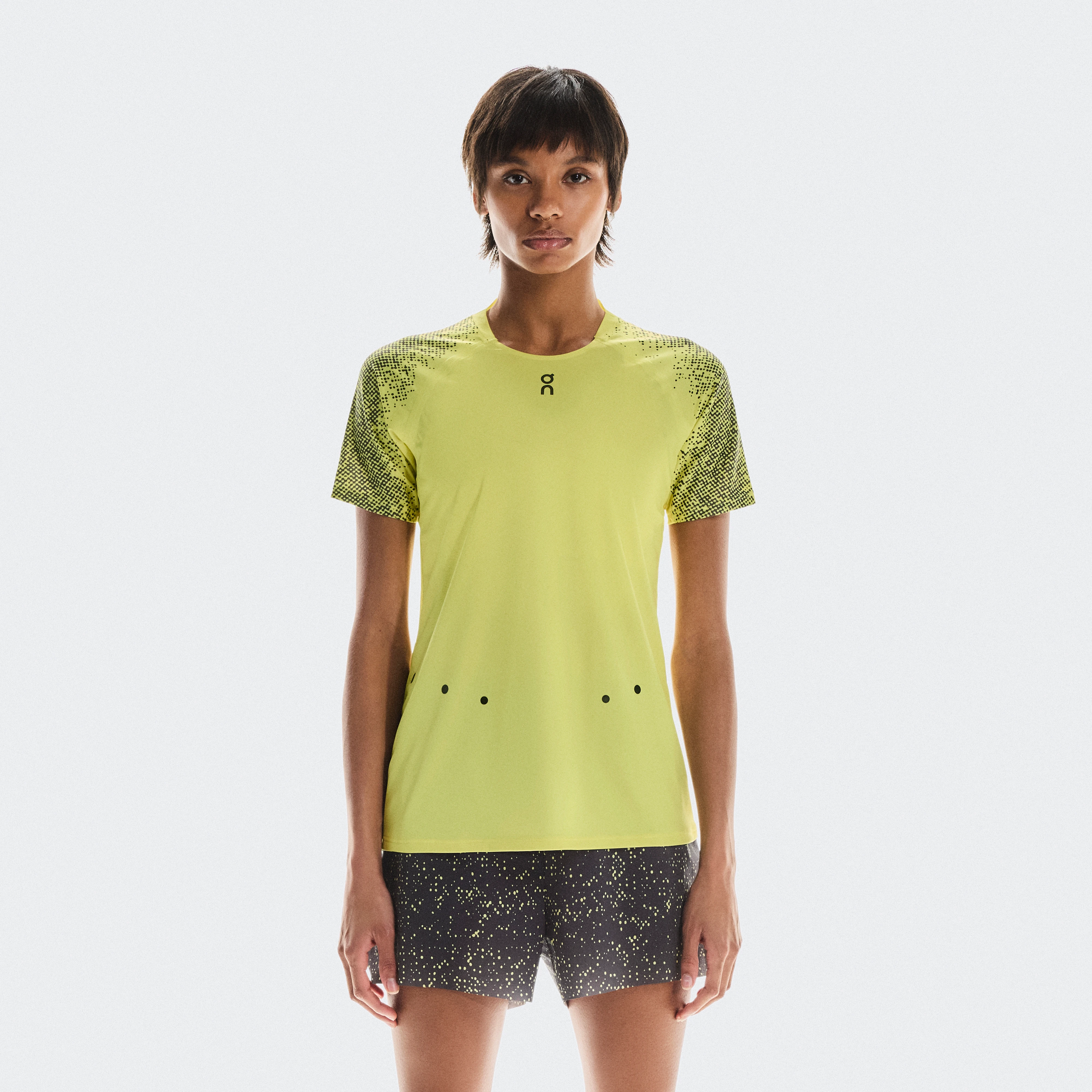 On Ultra-T Yellow Grey Women Women – Trail running, outdoor, breathable Tops and t-shirts