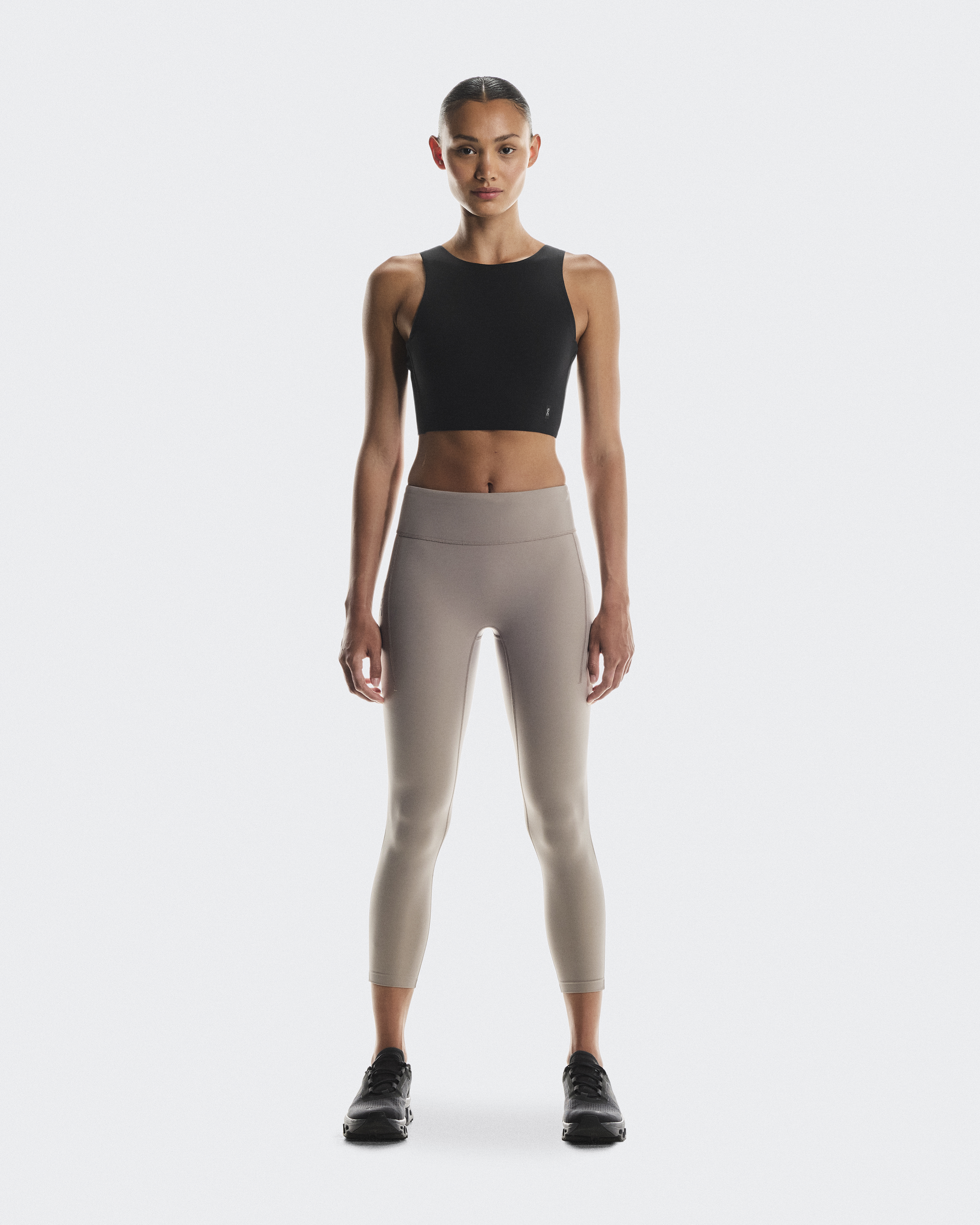 On Women's Performance Tights 7/8 in Cinder, Size: XL, Polyamide Mesh