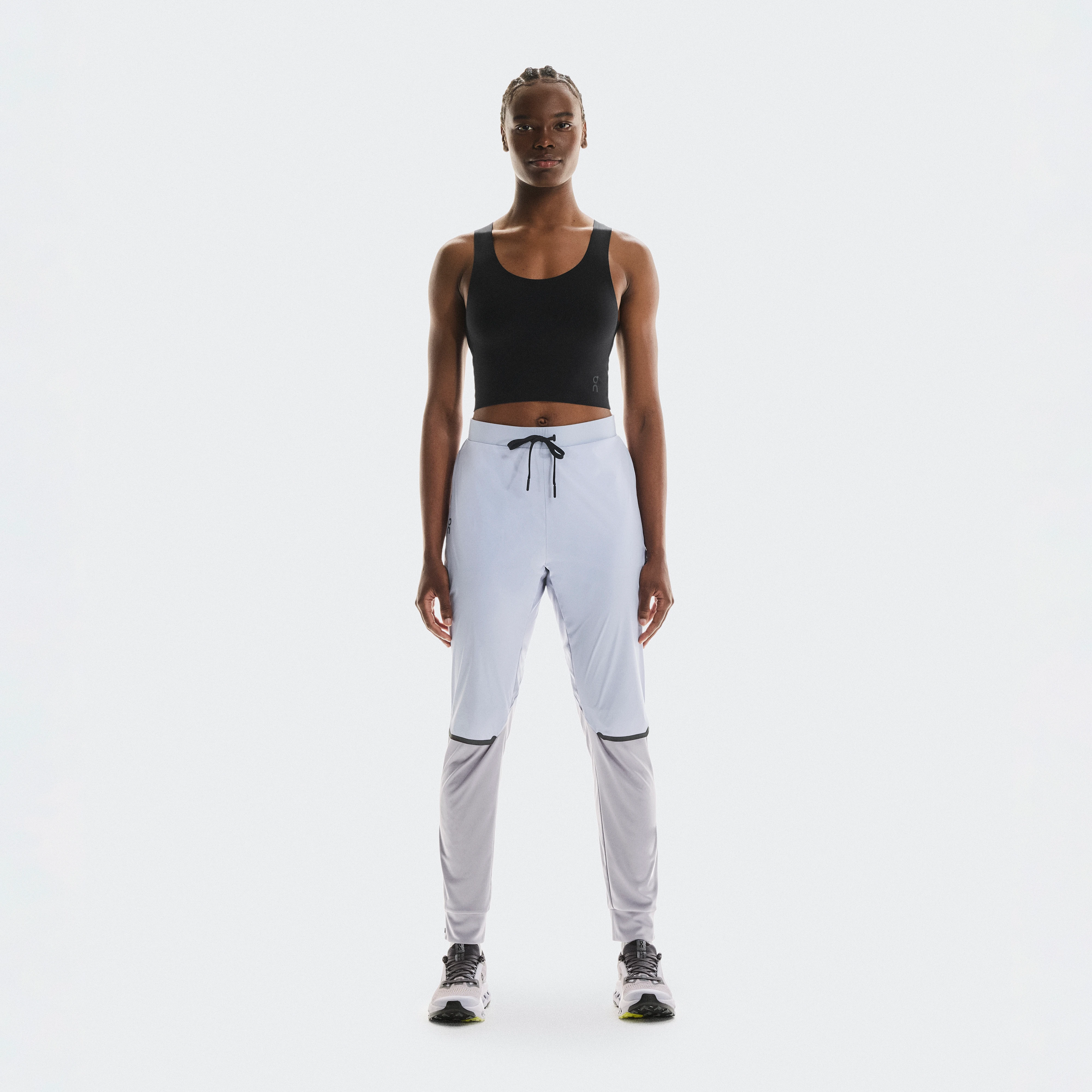 On Weather Pants Grey Pink Women Women – Cold-weather runs, breathable, adjustable details Pants