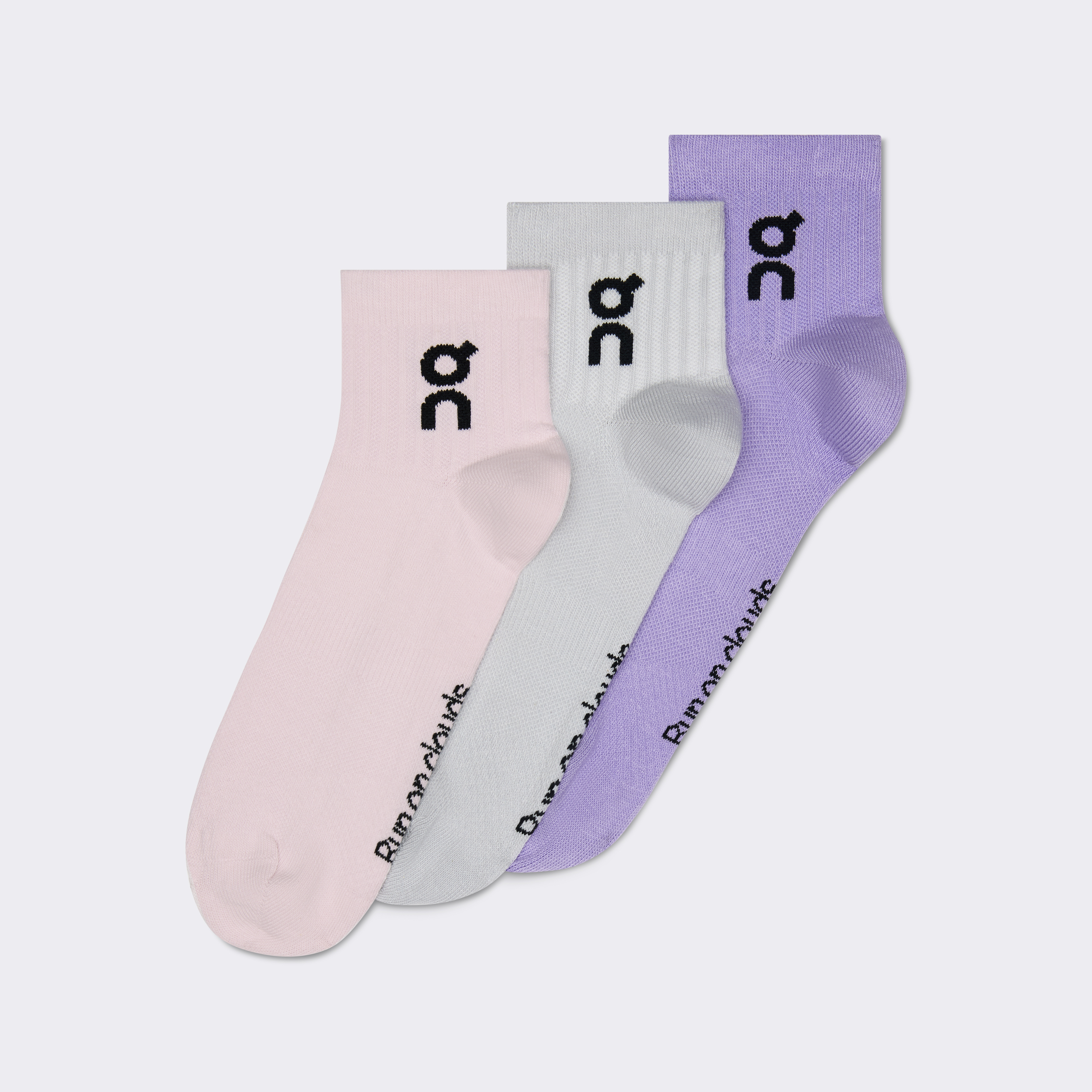 Logo Sock Mid 3P in Orchid/Bloom