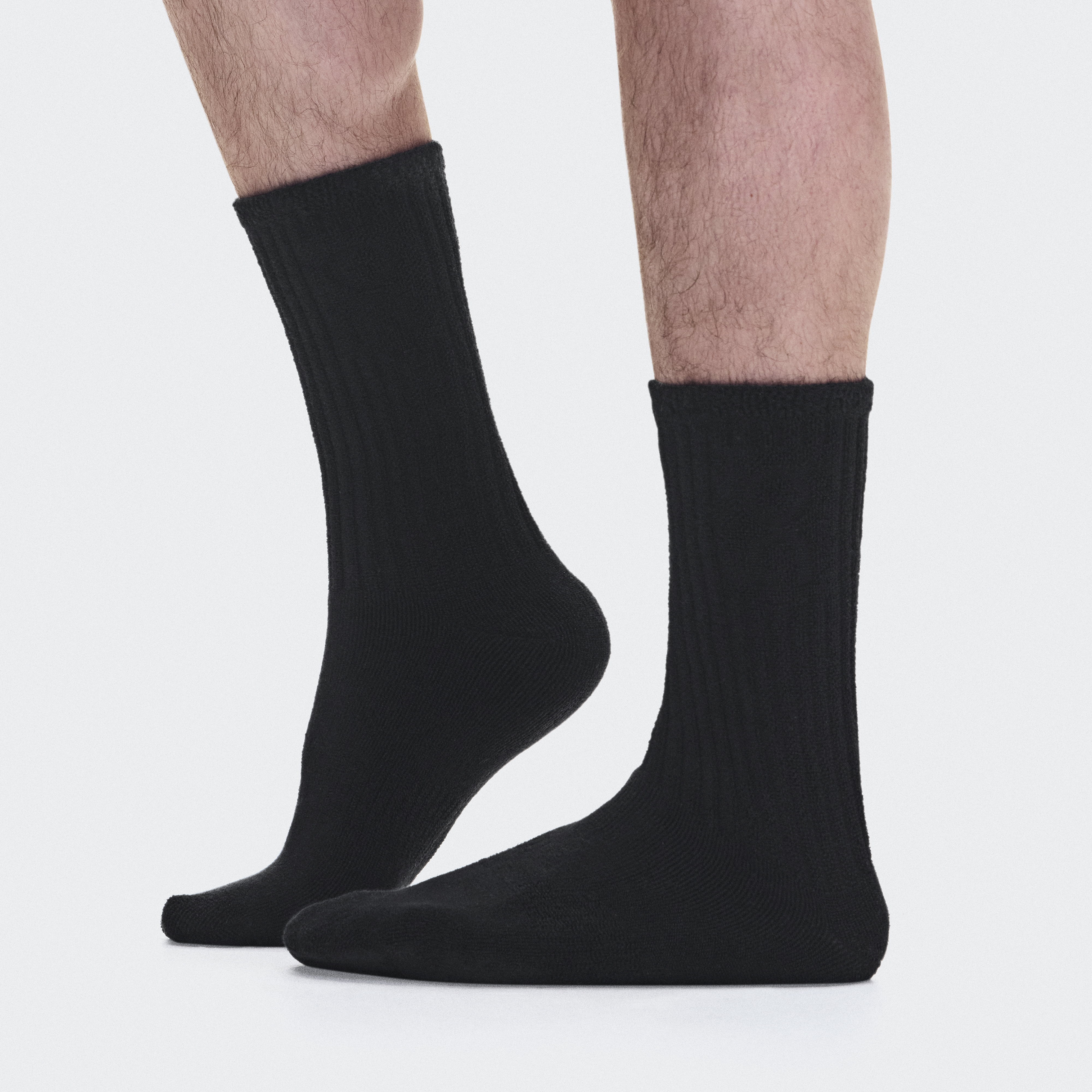 Terry Sock High in Black