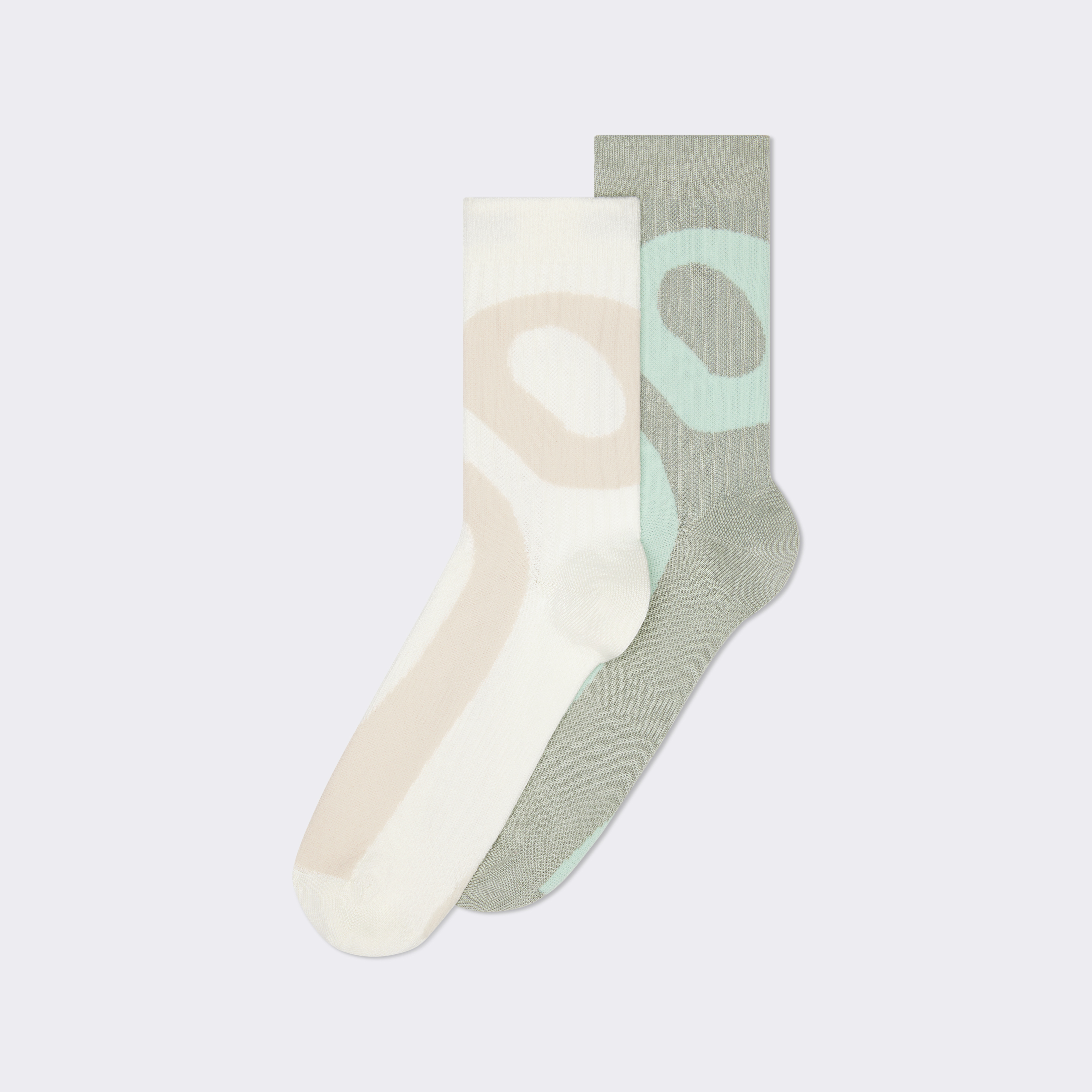 Liquid Logo Sock High 2P in Ivory/Tin