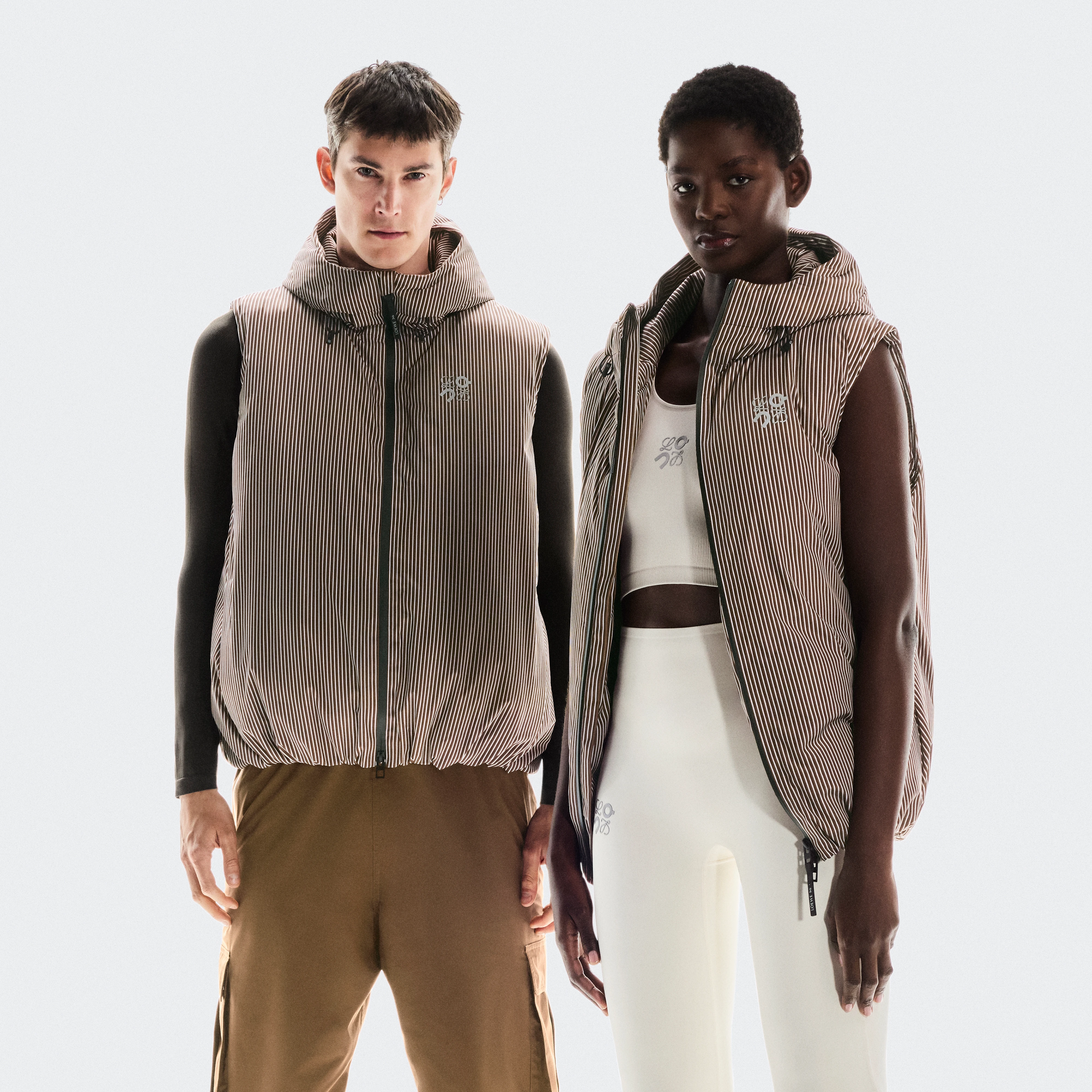 On Puffer Vest LOEWE Brown & Pink Unisex – Outdoor adventures Jackets