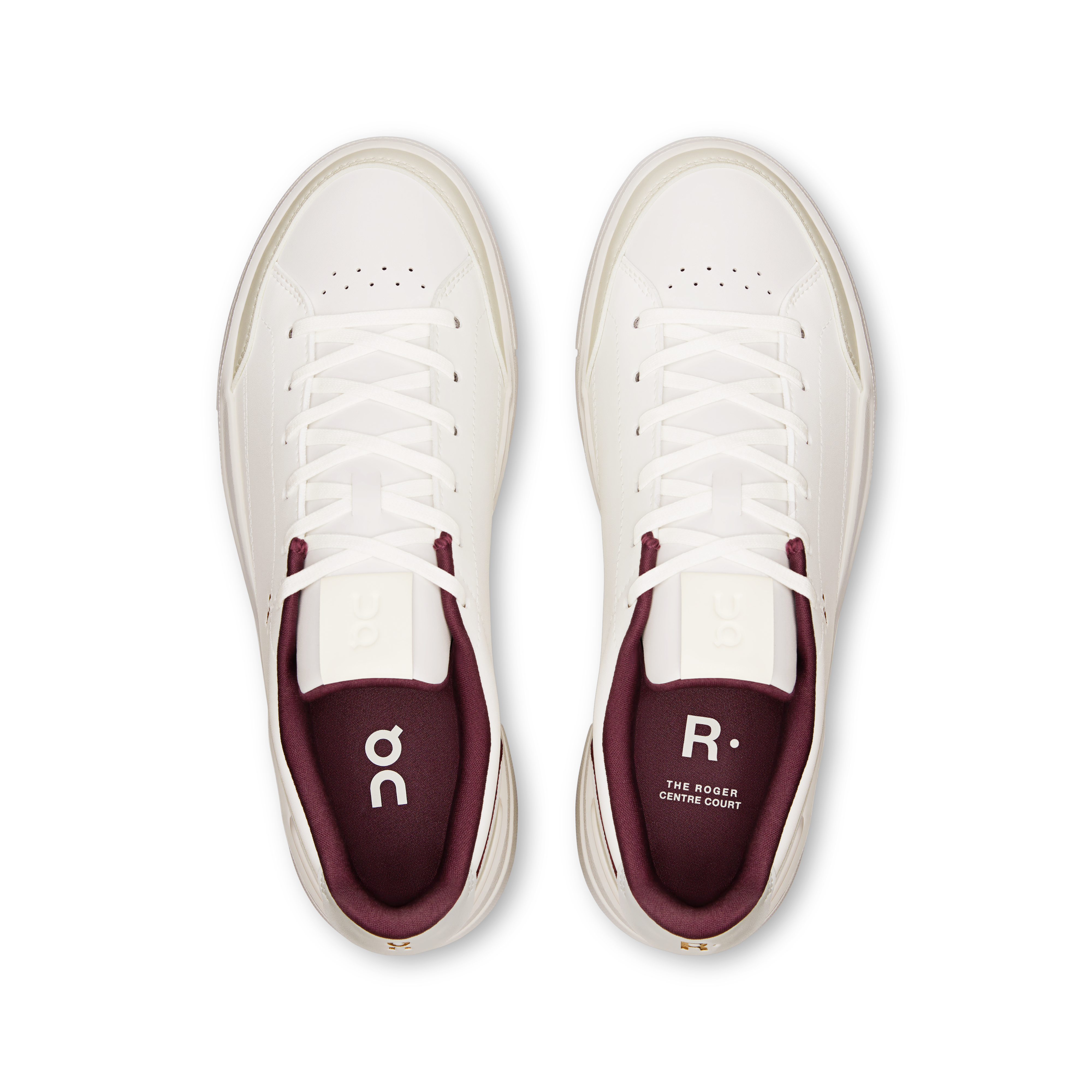 On THE ROGER Centre Court Ivory & Maroon Women Active life Shoes