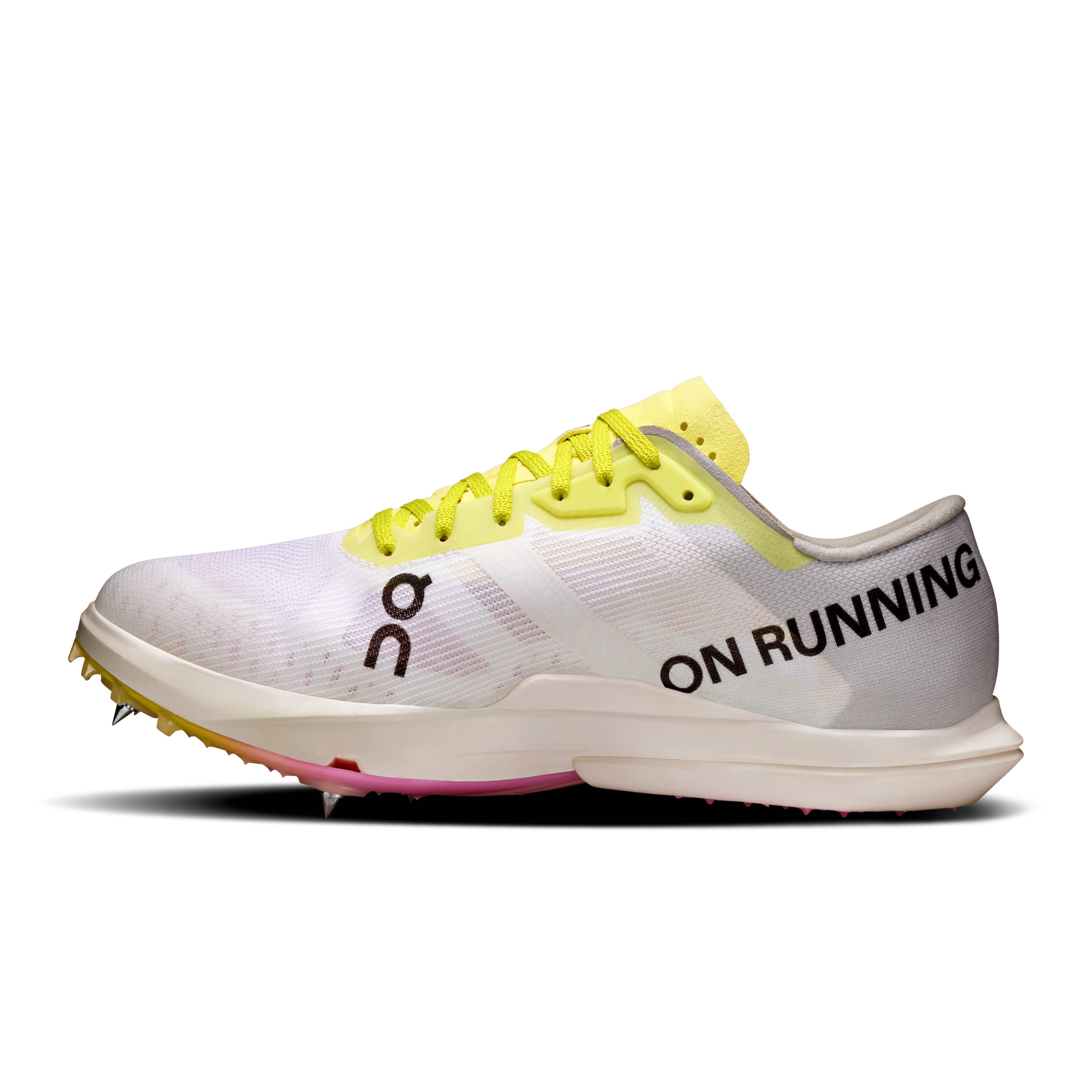 On Cloudspike Amplius 2 White & Raspberry Women Track Shoes
