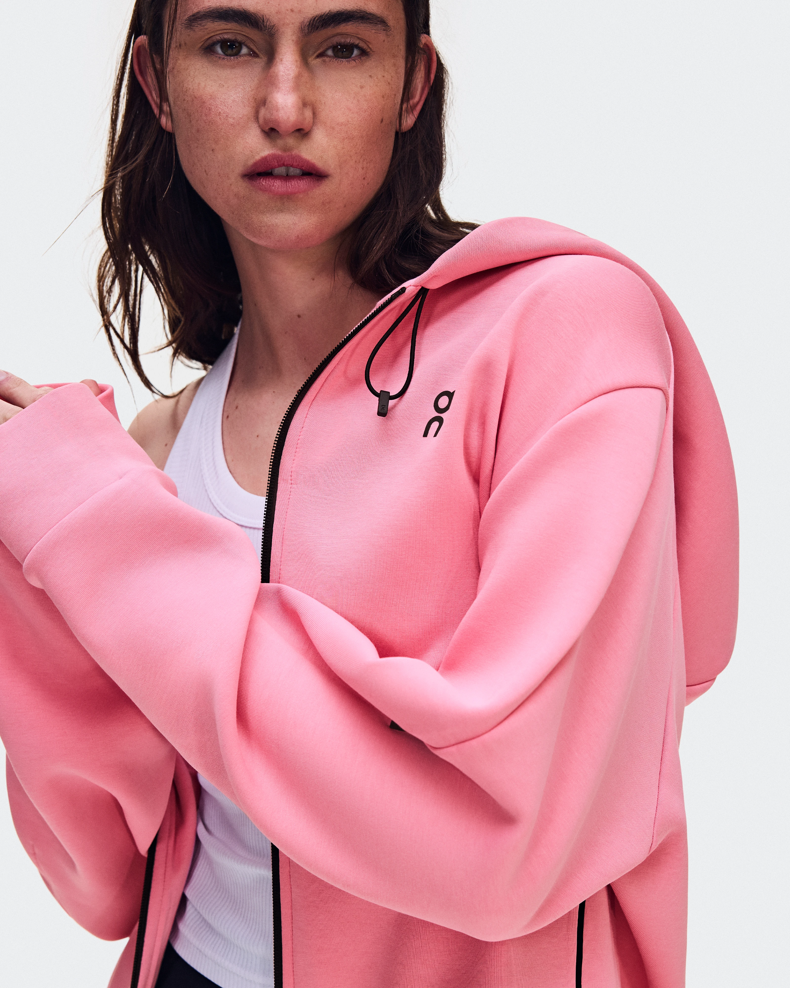 On Focus Tech Zip Hoodie Magnolia Women Hoodies and sweatshirts