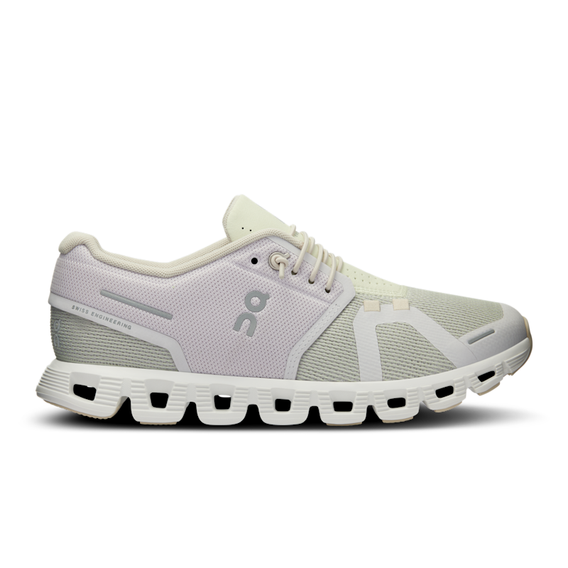 On Women's Cloud 5 Combo Lifestyle Shoe in Lavender/Aloe, Size: 4.5, Recycled Polyester