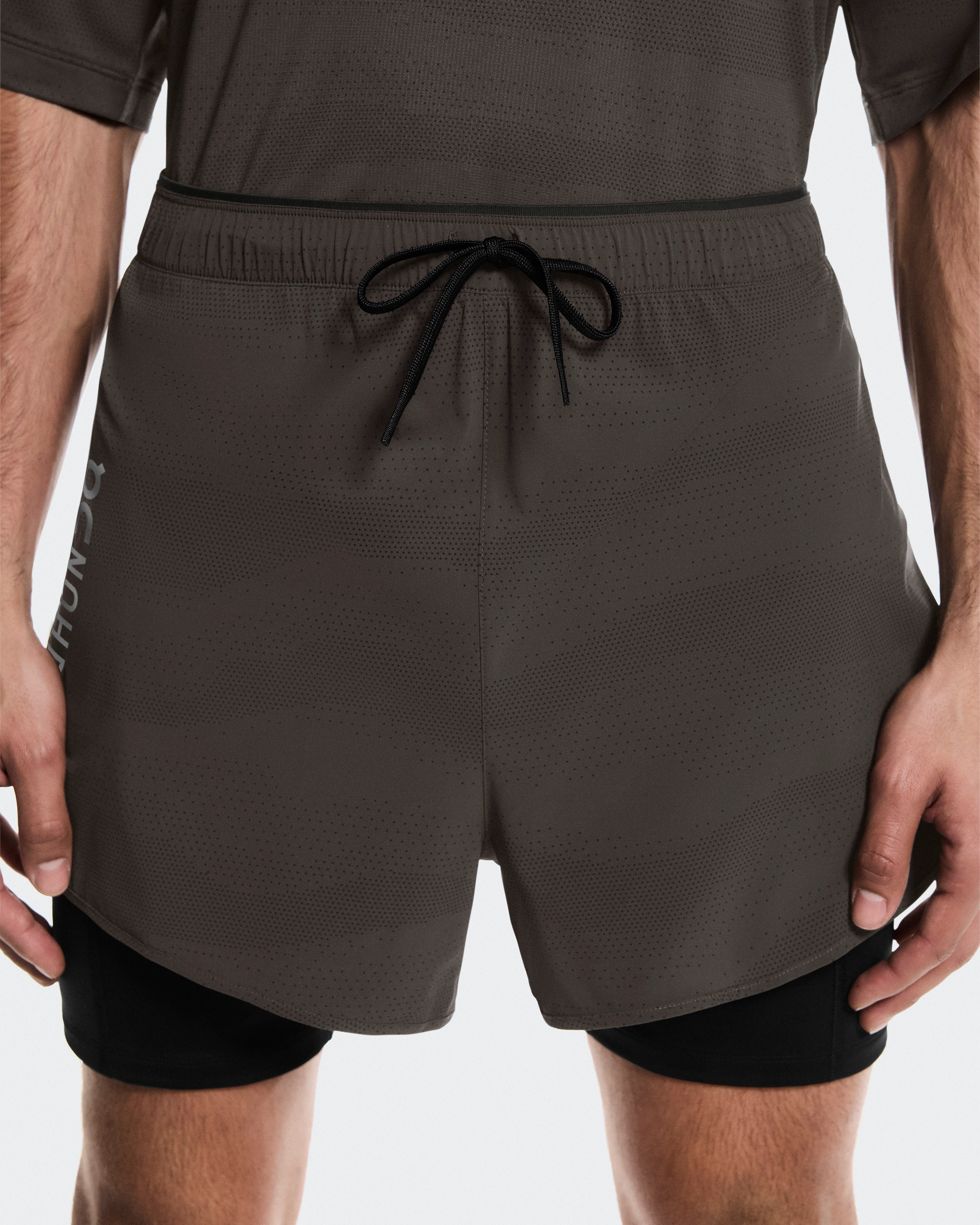 On 2-in-1 Shorts Erewhon Espresso & Black Men Shorts