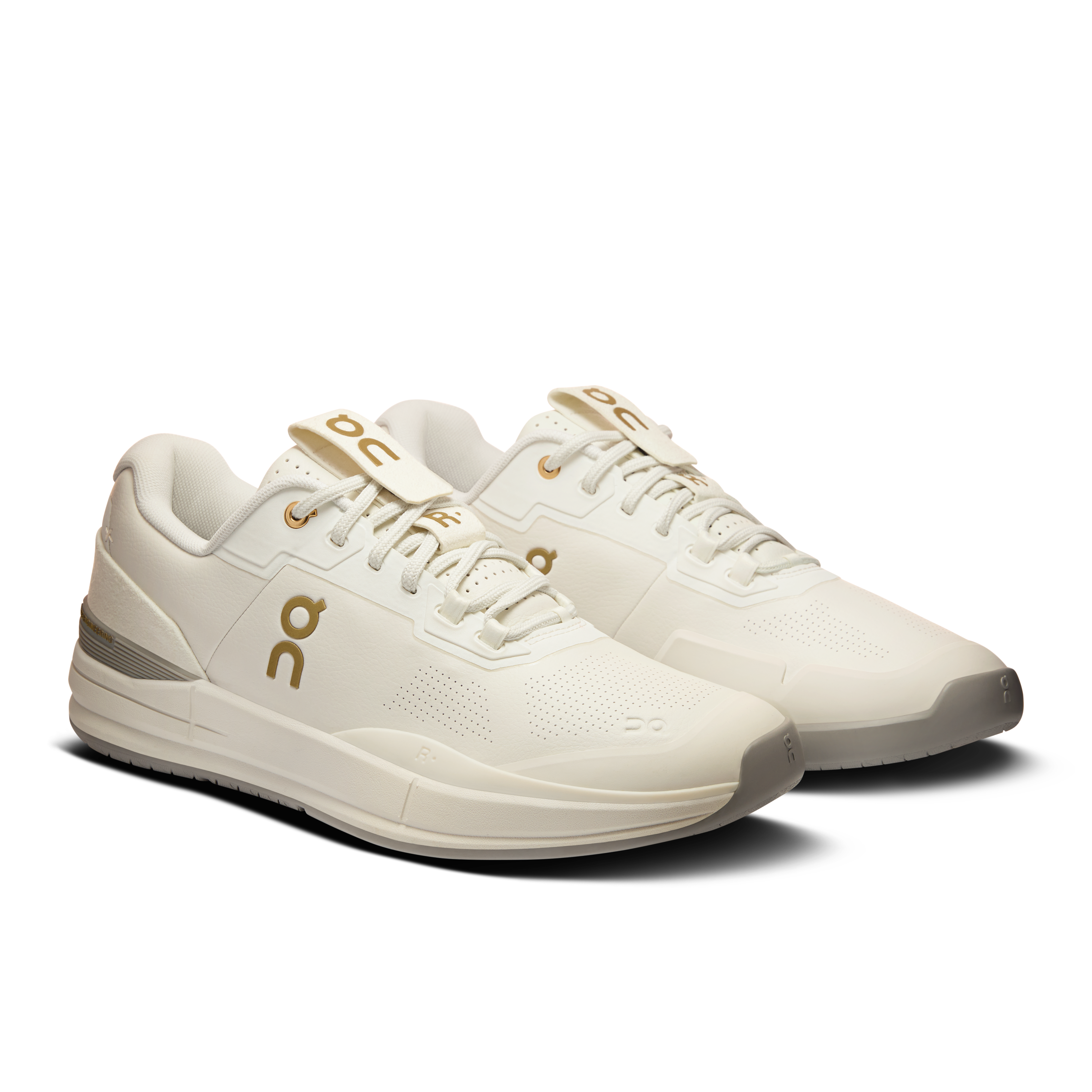 On THE ROGER Pro Ace Ivory & Fog Men Tennis Shoes