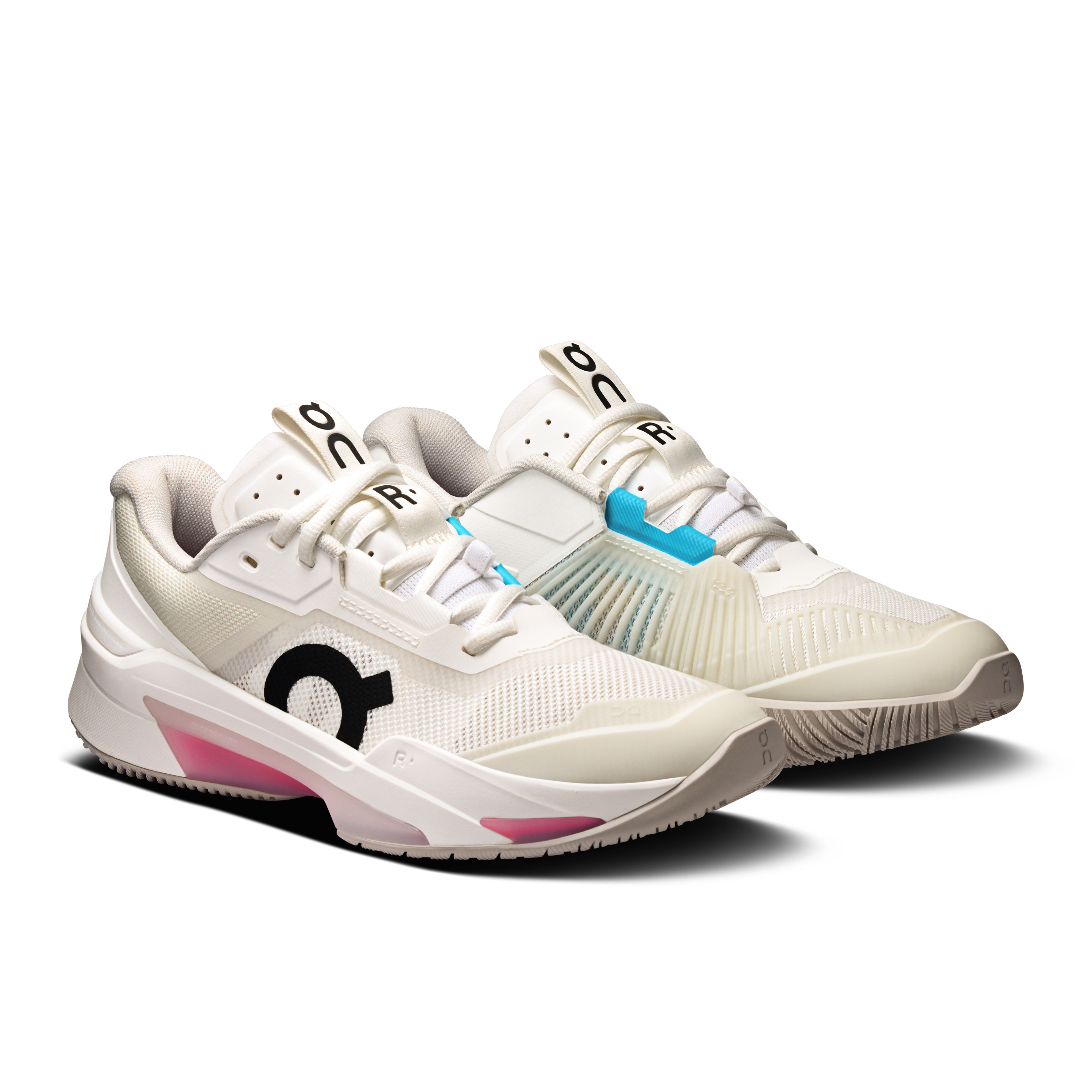 On THE ROGER Pro Fire White & Pink Women Tennis Shoes