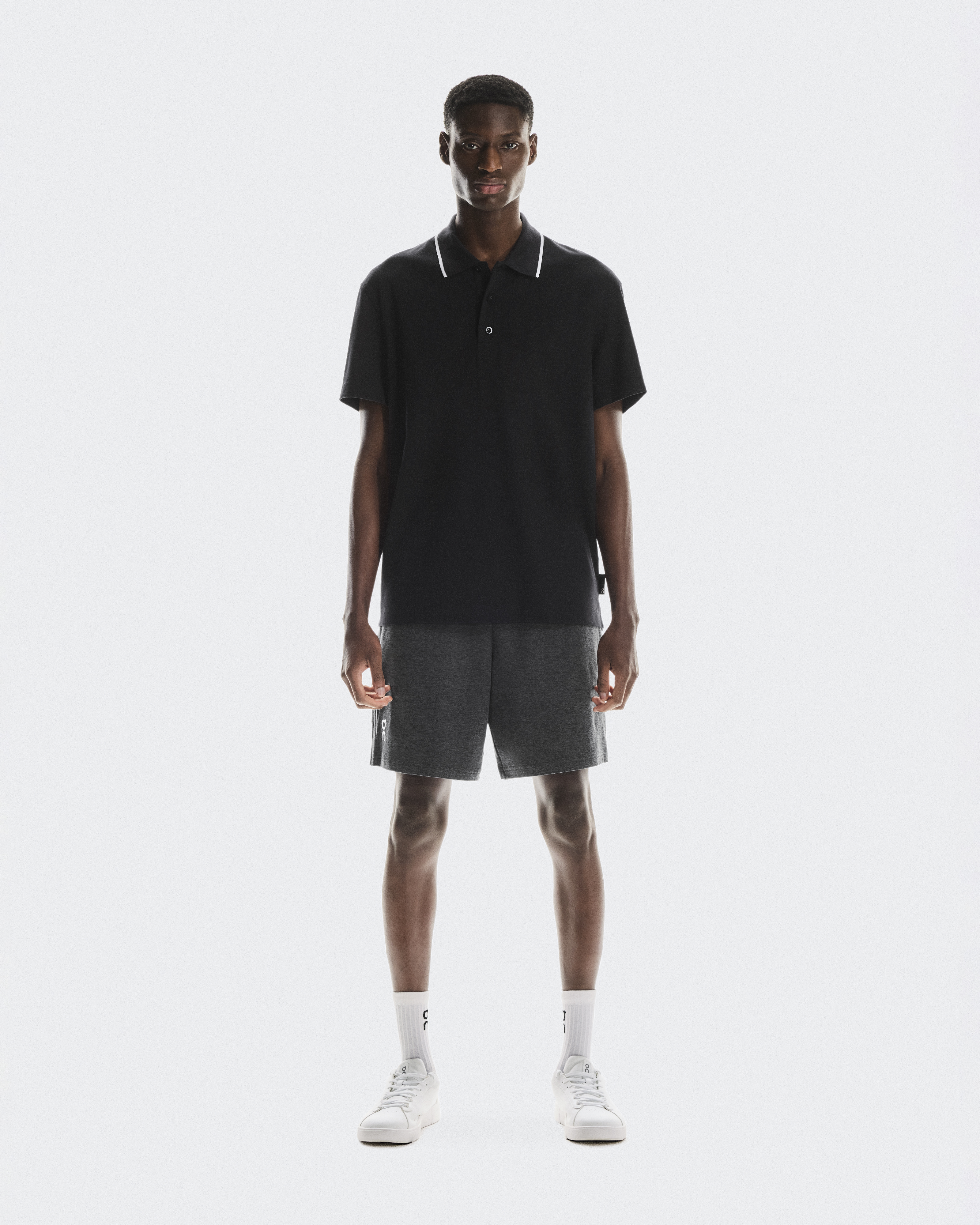 On Courtside Polo Camiseta de Manga Corta para Hombre en Black, Talla: Large, Polyester