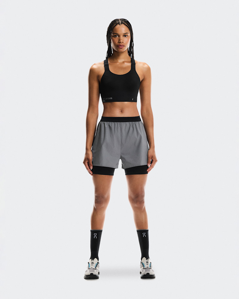 On Women's Performance Shorts Lumos in Eclipse/Black, Size: Medium, Polyamide Polyester