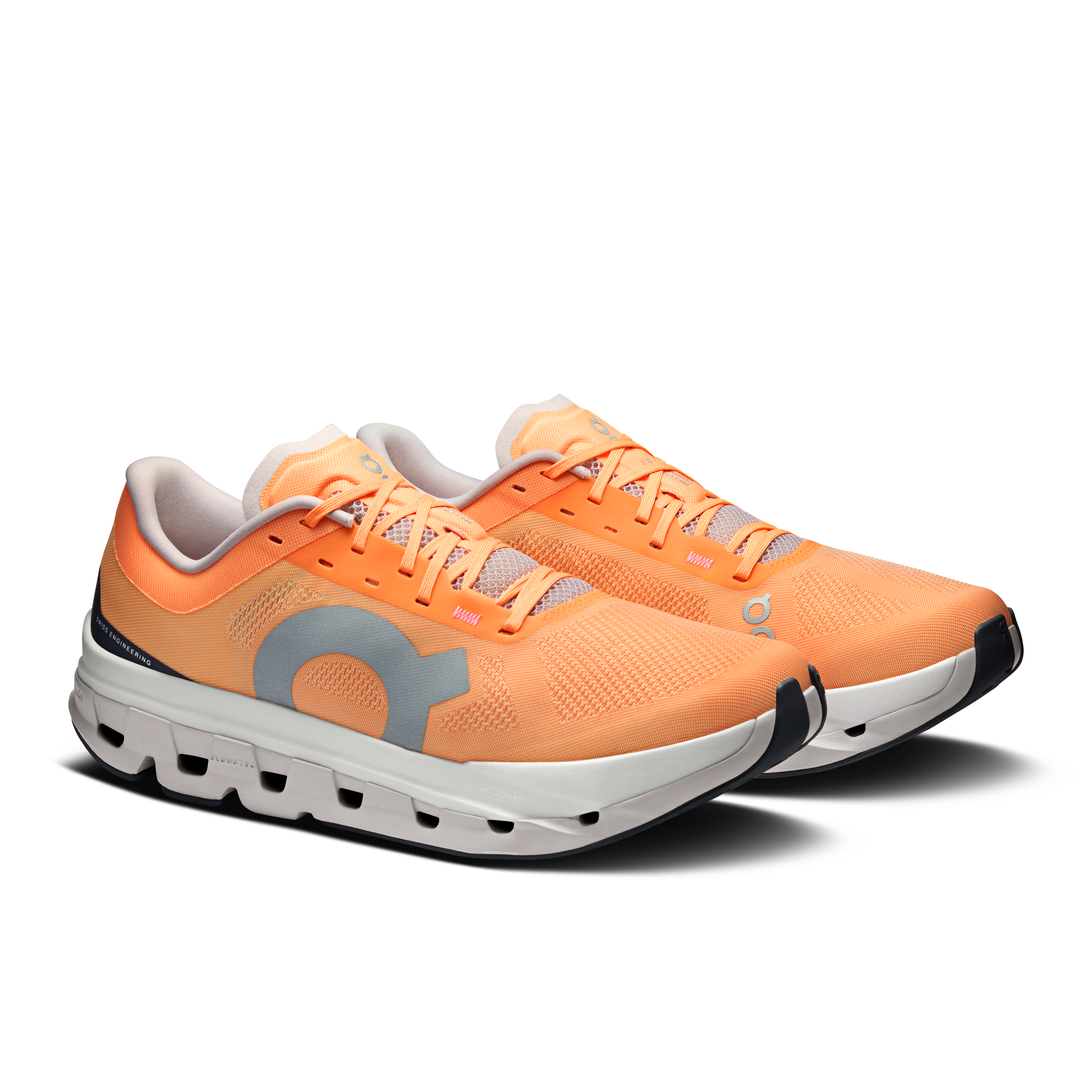 On Cloudflow 5 Tangerine & Silver Men Road running Shoes