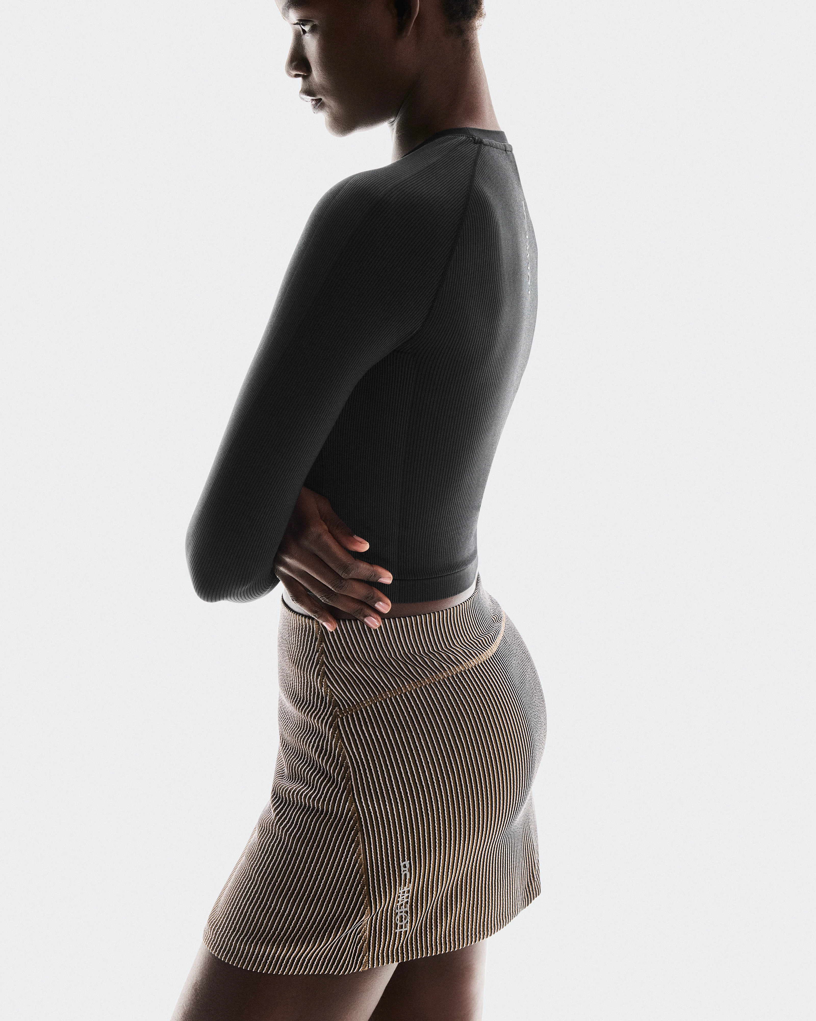 On Ribbed Skirt LOEWE Brown & Pink Women Skirts