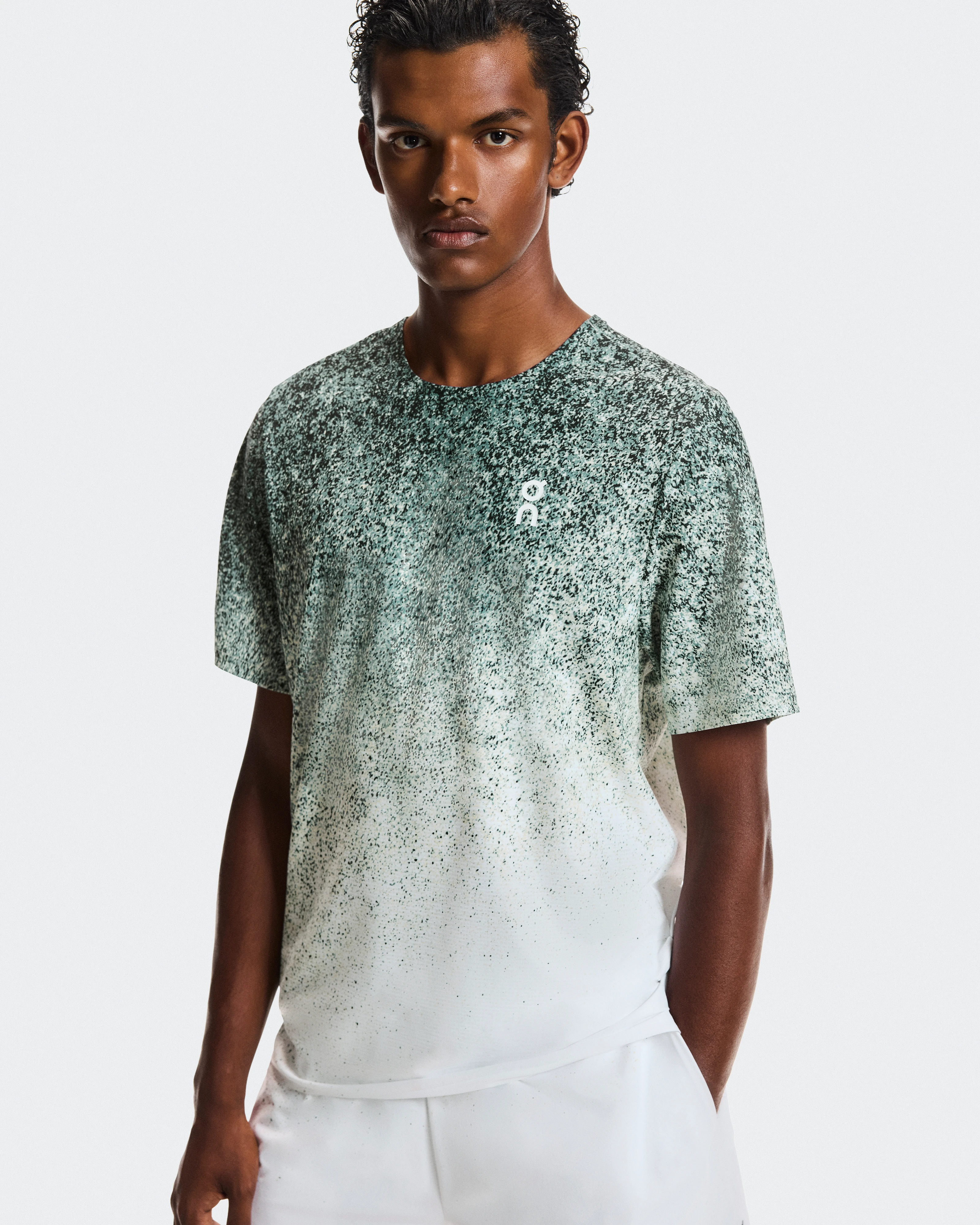 On Court-T Fade Mineral & White Homme Hauts et t-shirts