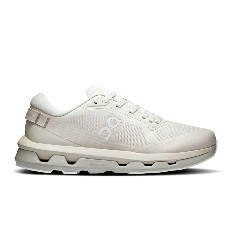 On Women's Cloudzone Lifestyle Shoe in Pearl/Truffle, Size: 10, Recycled Polyester