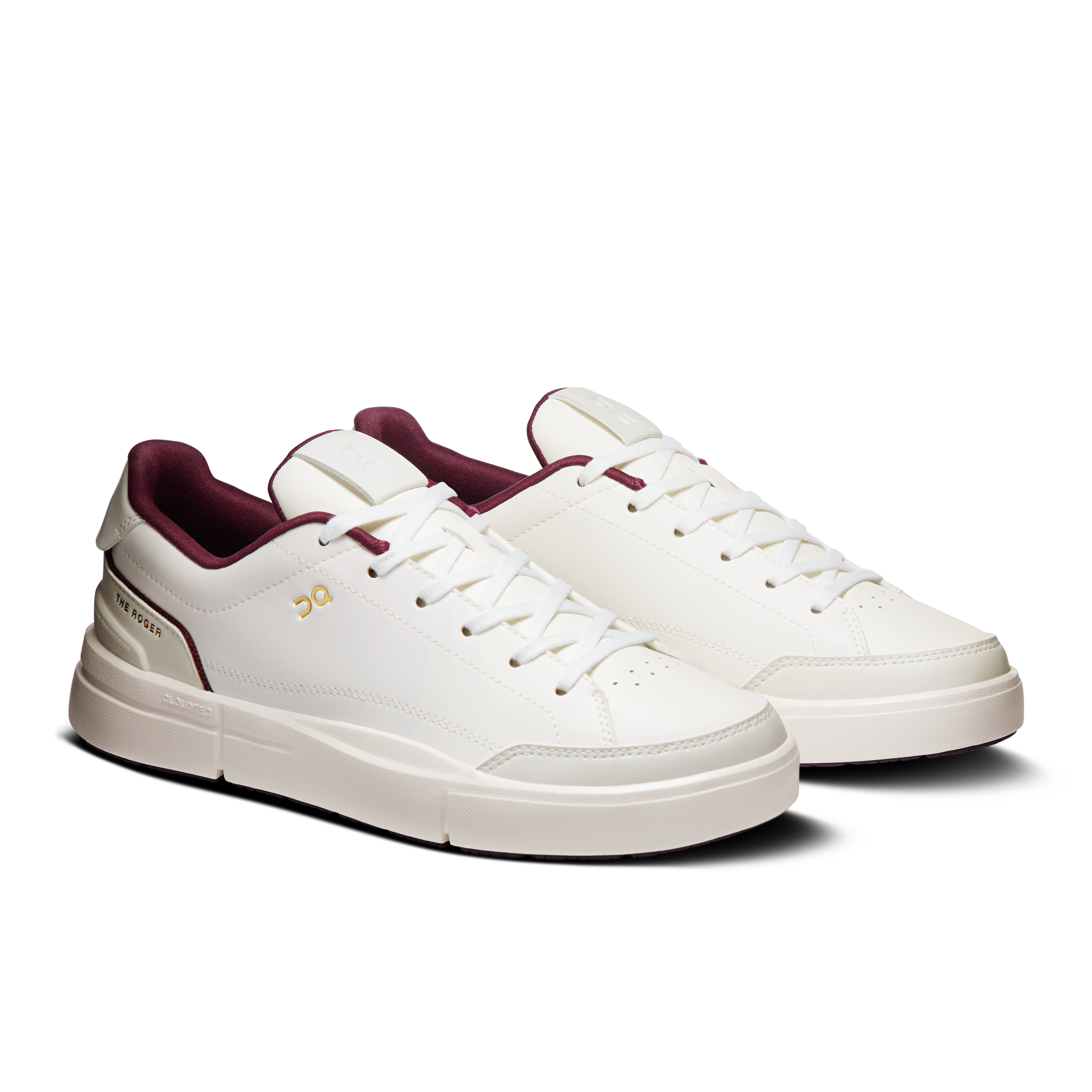 On THE ROGER Centre Court Ivory & Maroon Women Active life Shoes