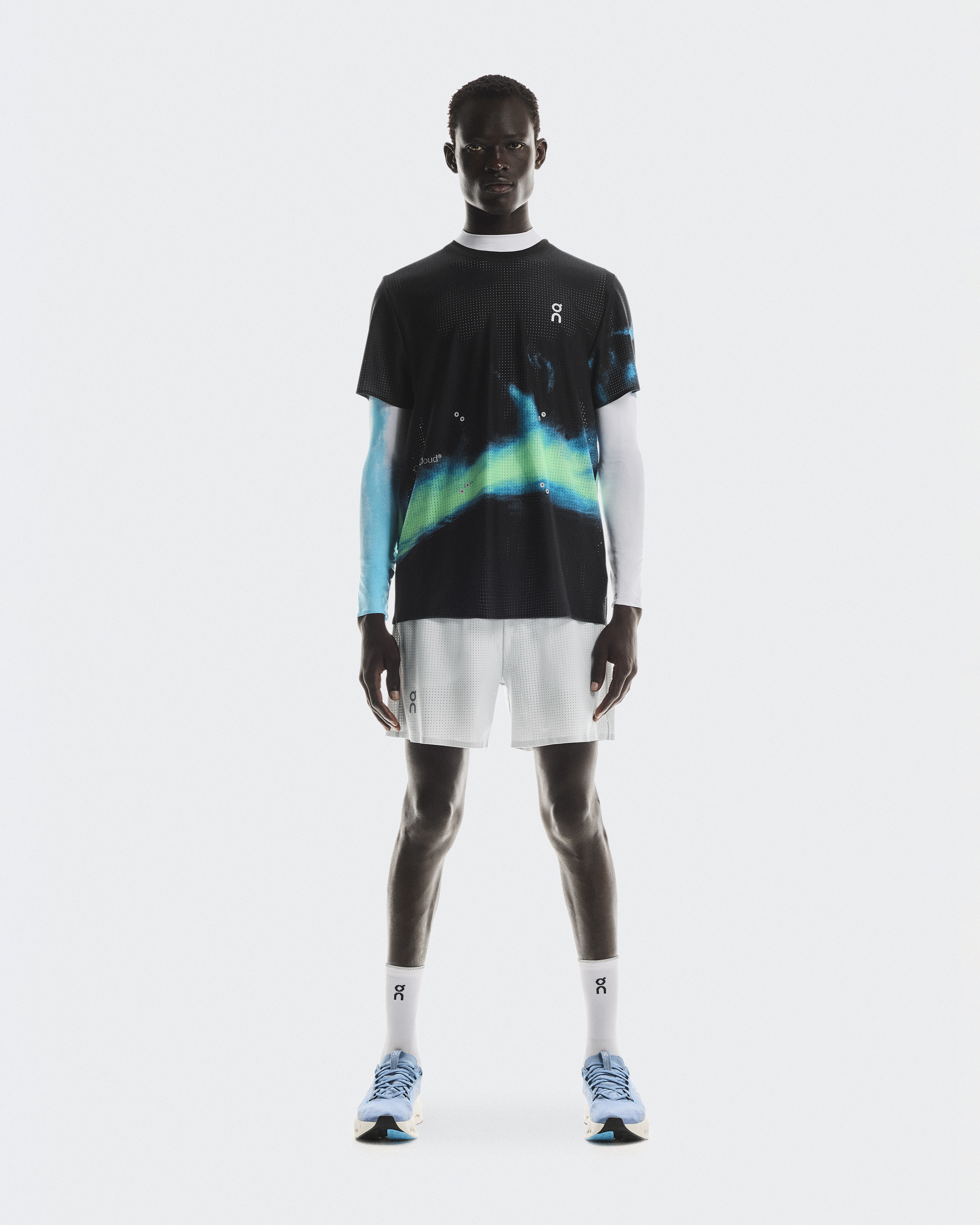 On Pace Mesh Shorts para Hombre en Glacier, Talla: Large, Polyester