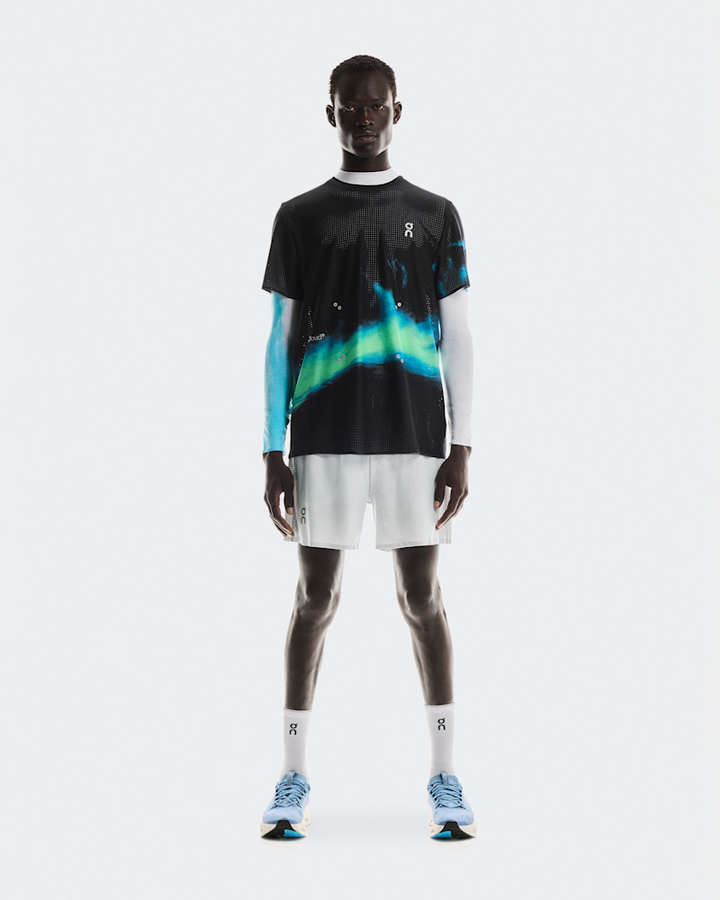 On Men's Pace Mesh Shorts in Glacier, Size: Medium, Polyester/Polyamide