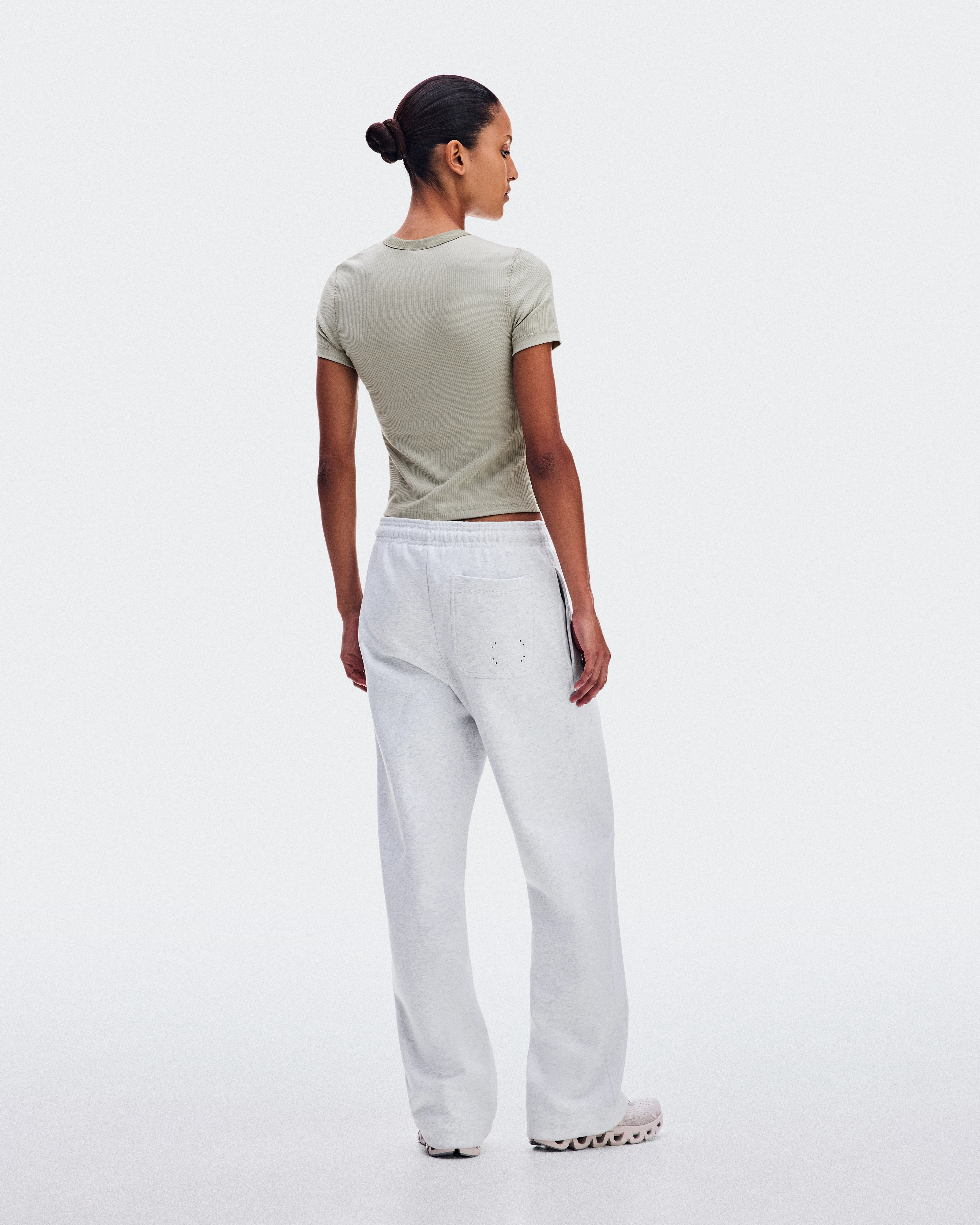 On All-Day Ribbed T-Shirt Brume Feminino Partes de cima e camisetas