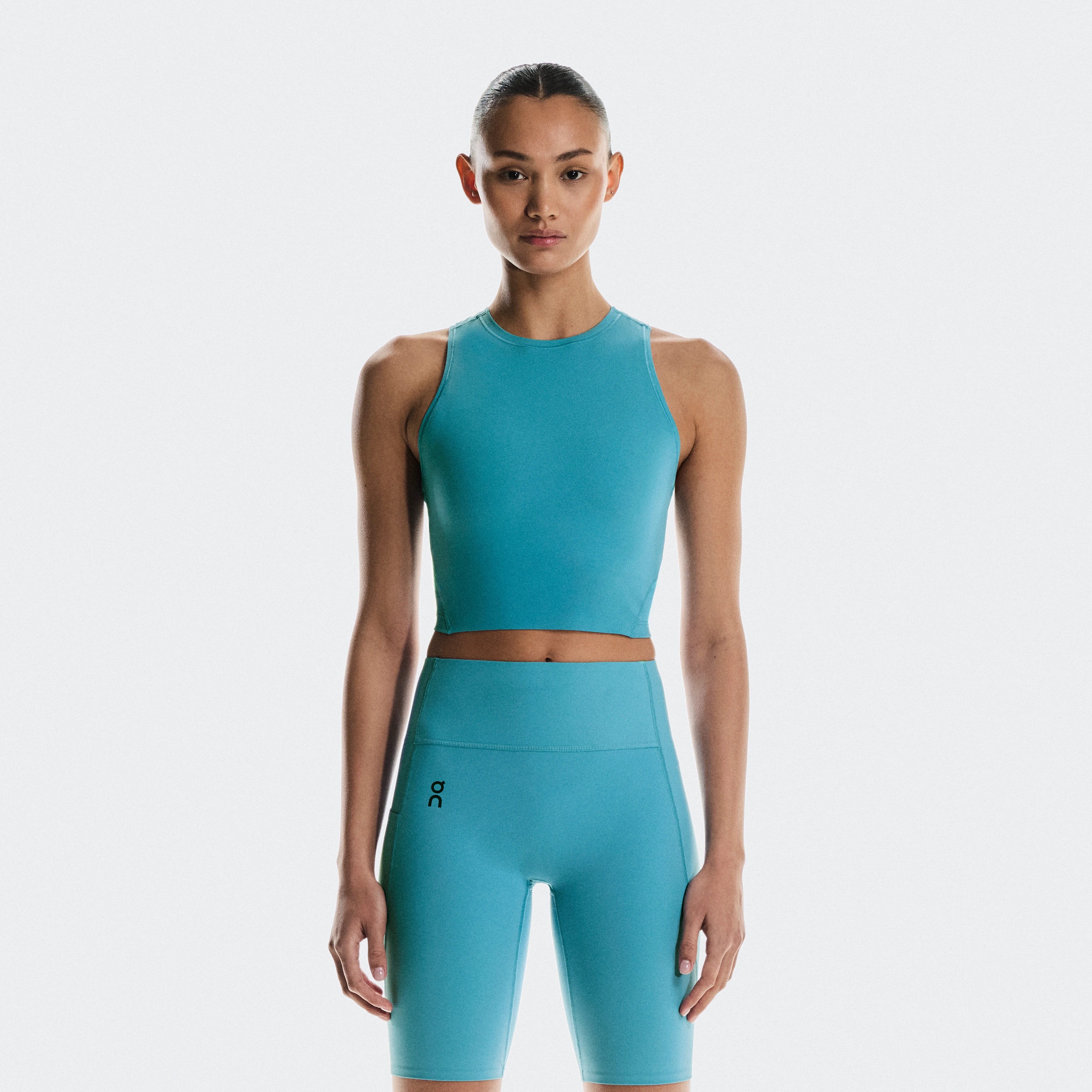 On Studio Crop Blue Women Women – Low-intensity workouts, yoga, light runs Tops and t-shirts