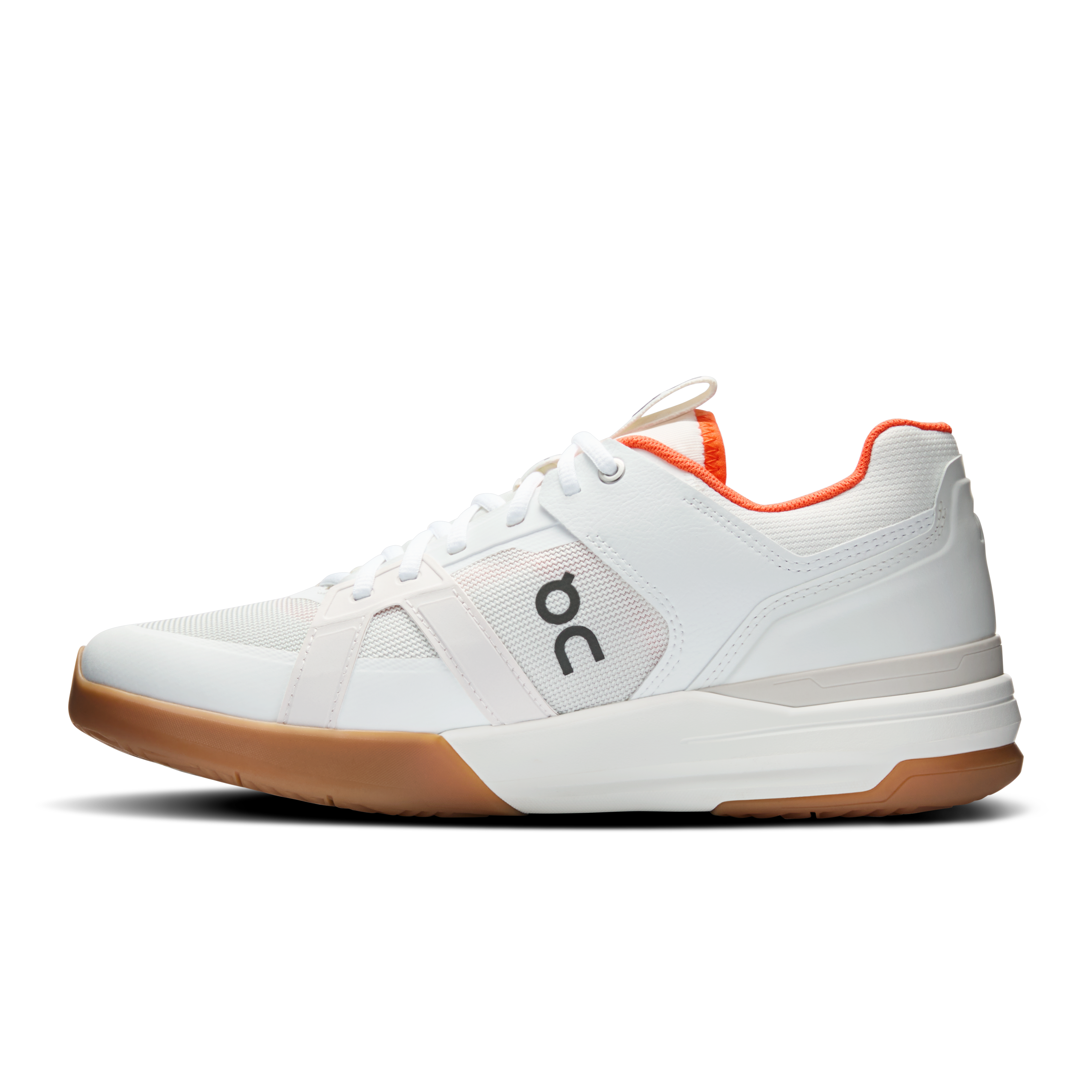 On THE ROGER Clubhouse Pro Ivory & Flame Men Tennis Shoes