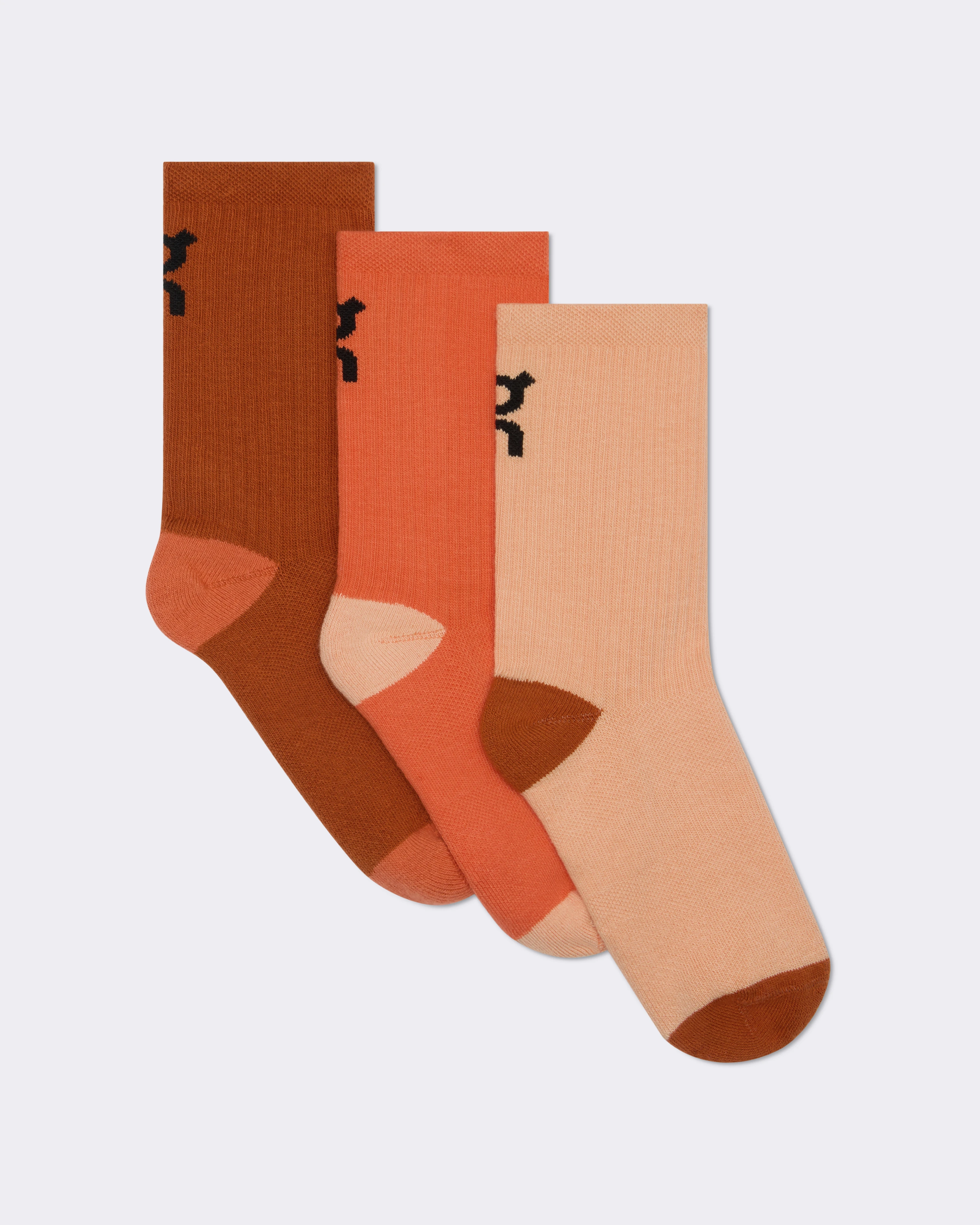 On Logo Sock High 3P Kids Flame & Cinnamon Kids Socks
