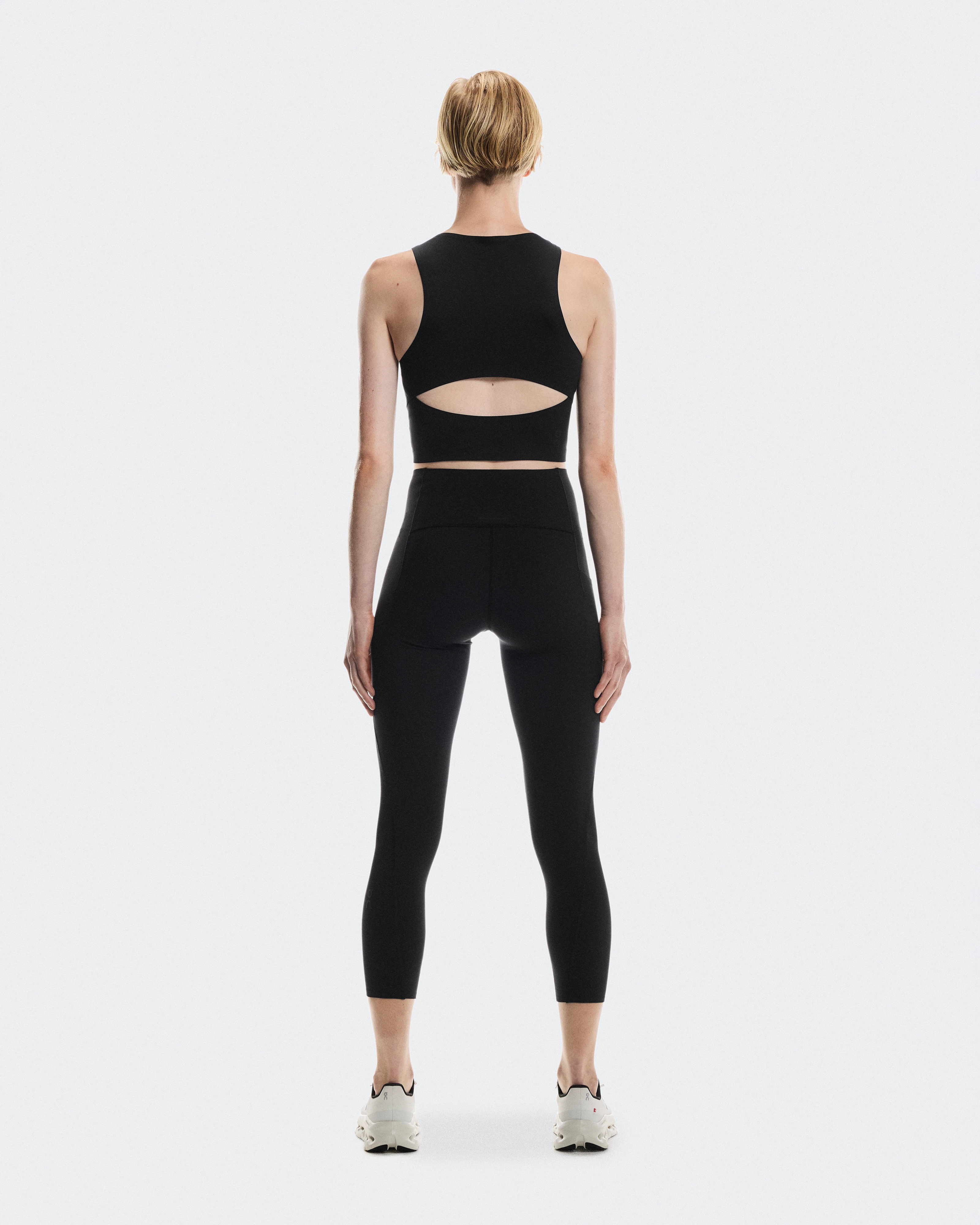 On Studio Open Back Crop Black Women Tops and t-shirts