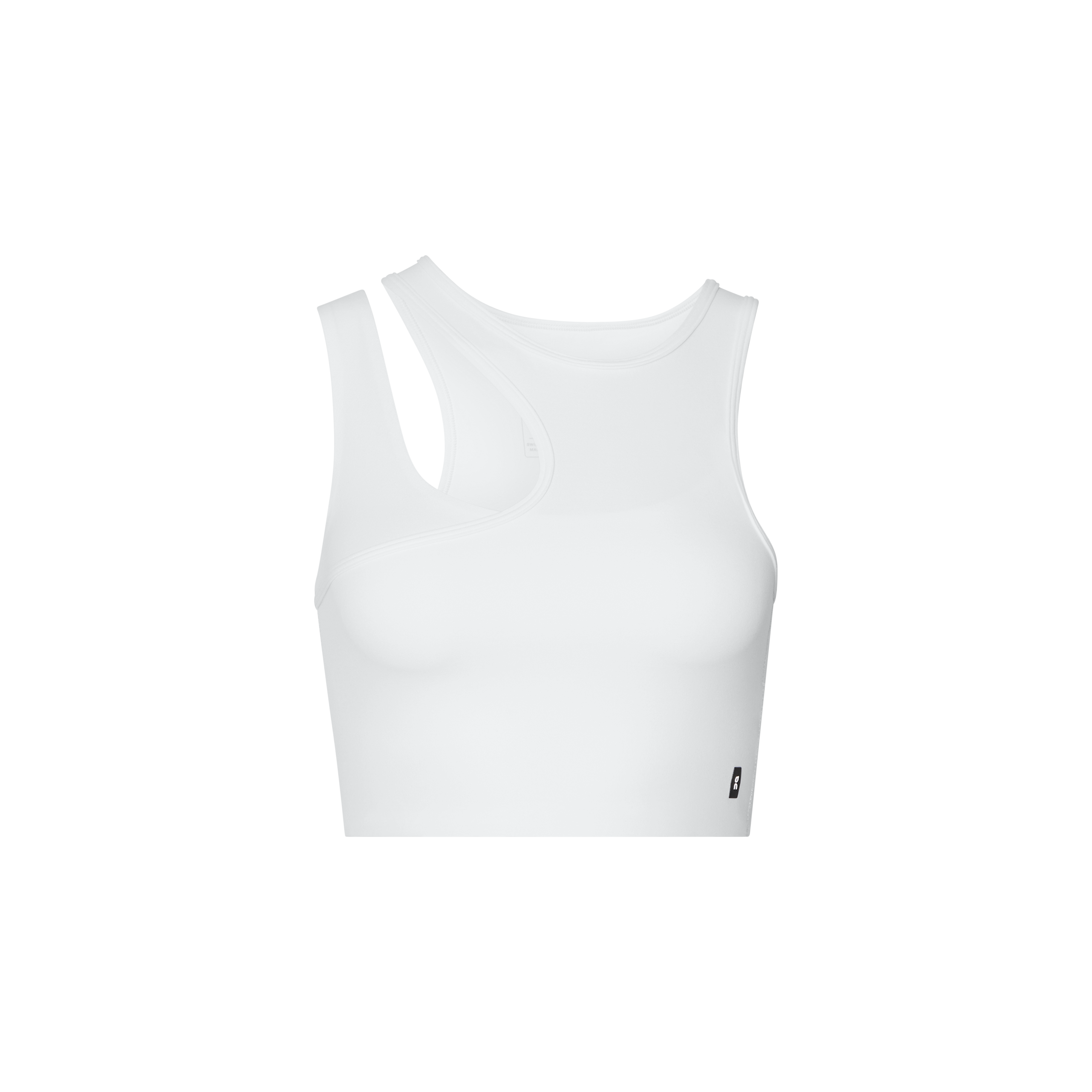 Studio Asymmetric Crop Shirt in White