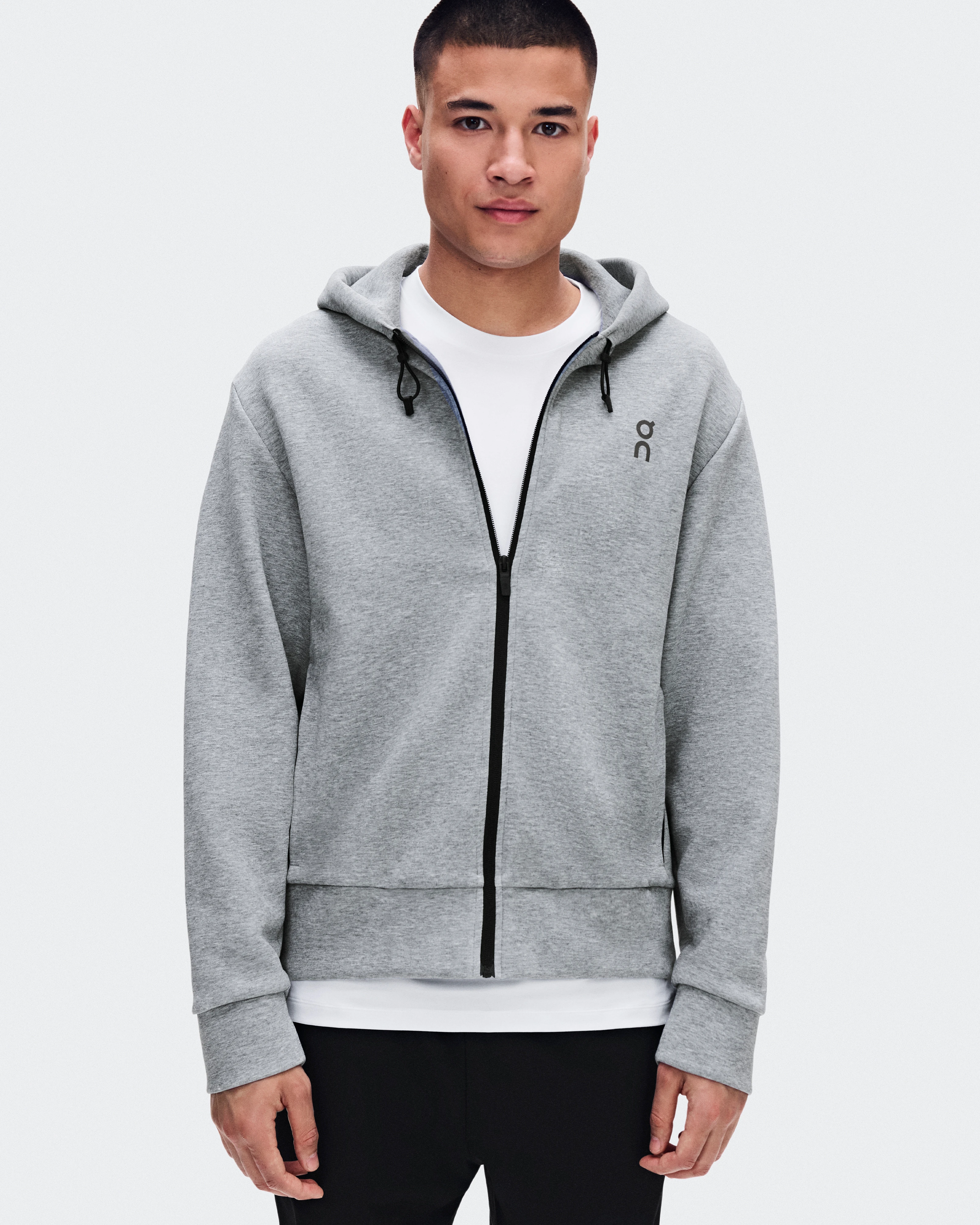 On Focus Tech Zip Hoodie Basalt Men Hoodies and sweatshirts