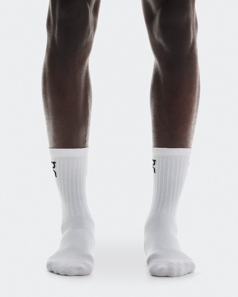 On Logo Sock High 3P in White, Size: W 8 - 10.5, M 7 9, Polyamide
