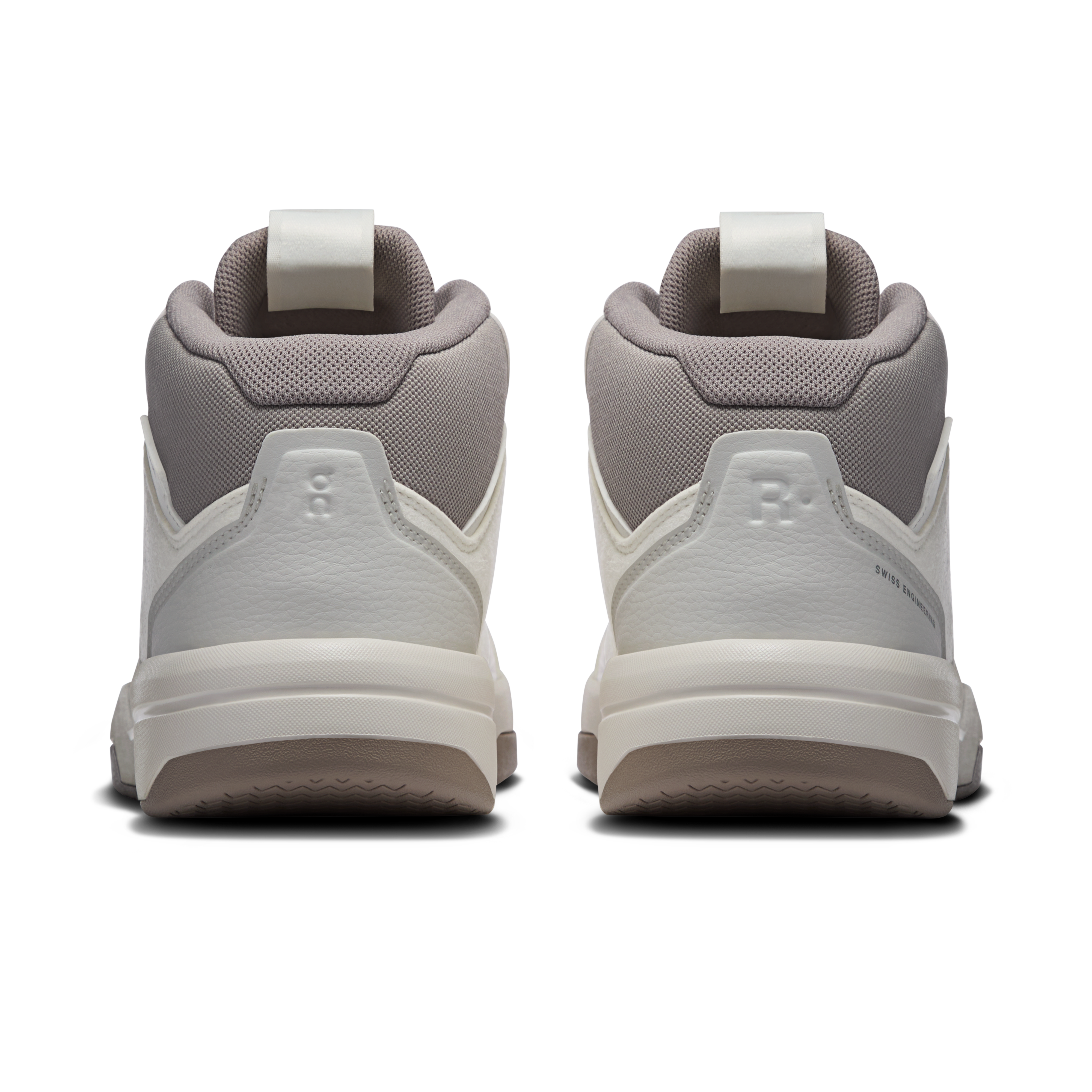 On THE ROGER Clubhouse Mid Ivory & Fog Women Tennis Shoes