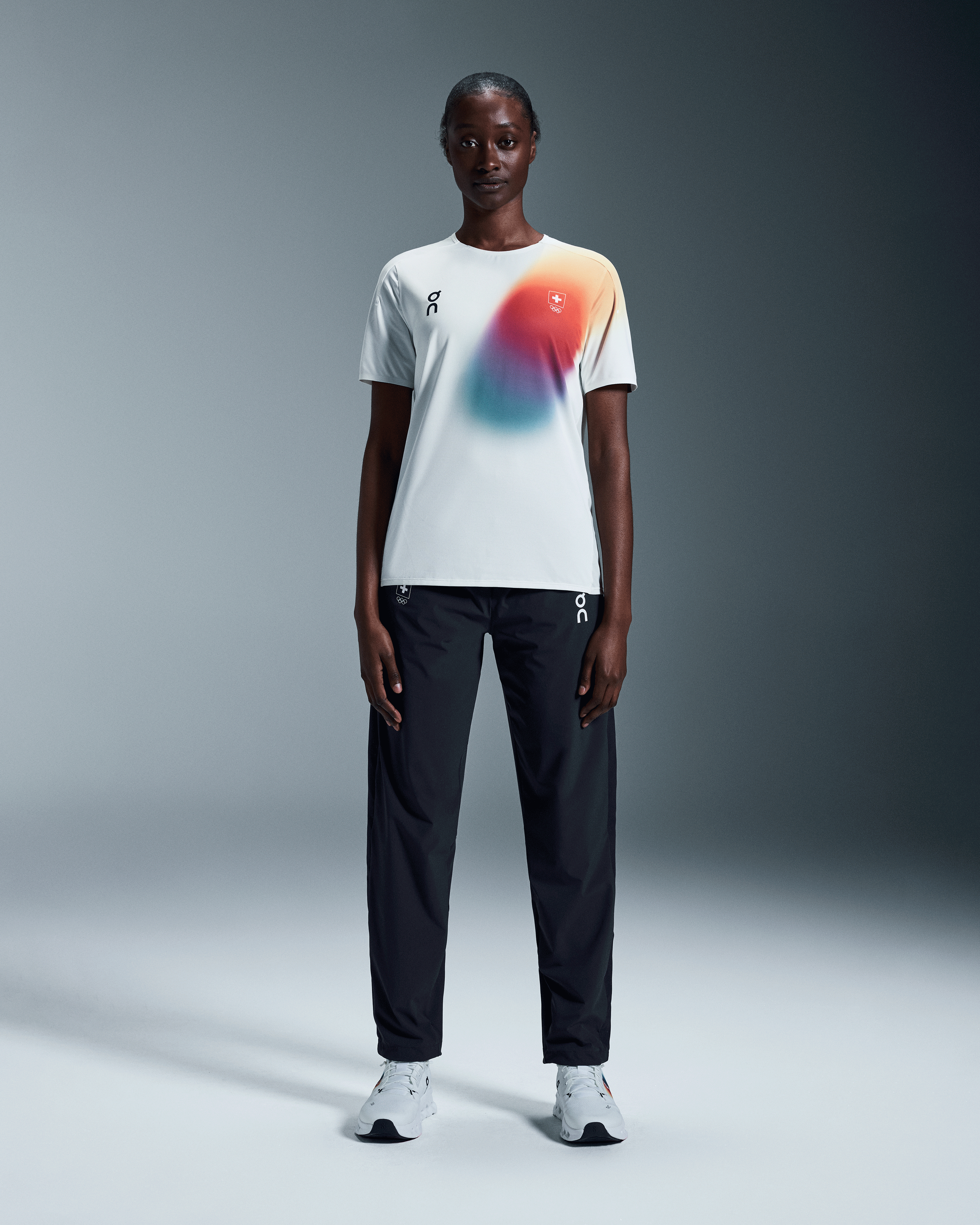 On Swiss Olympic Performance-T Undyed-White Women Tops and t-shirts