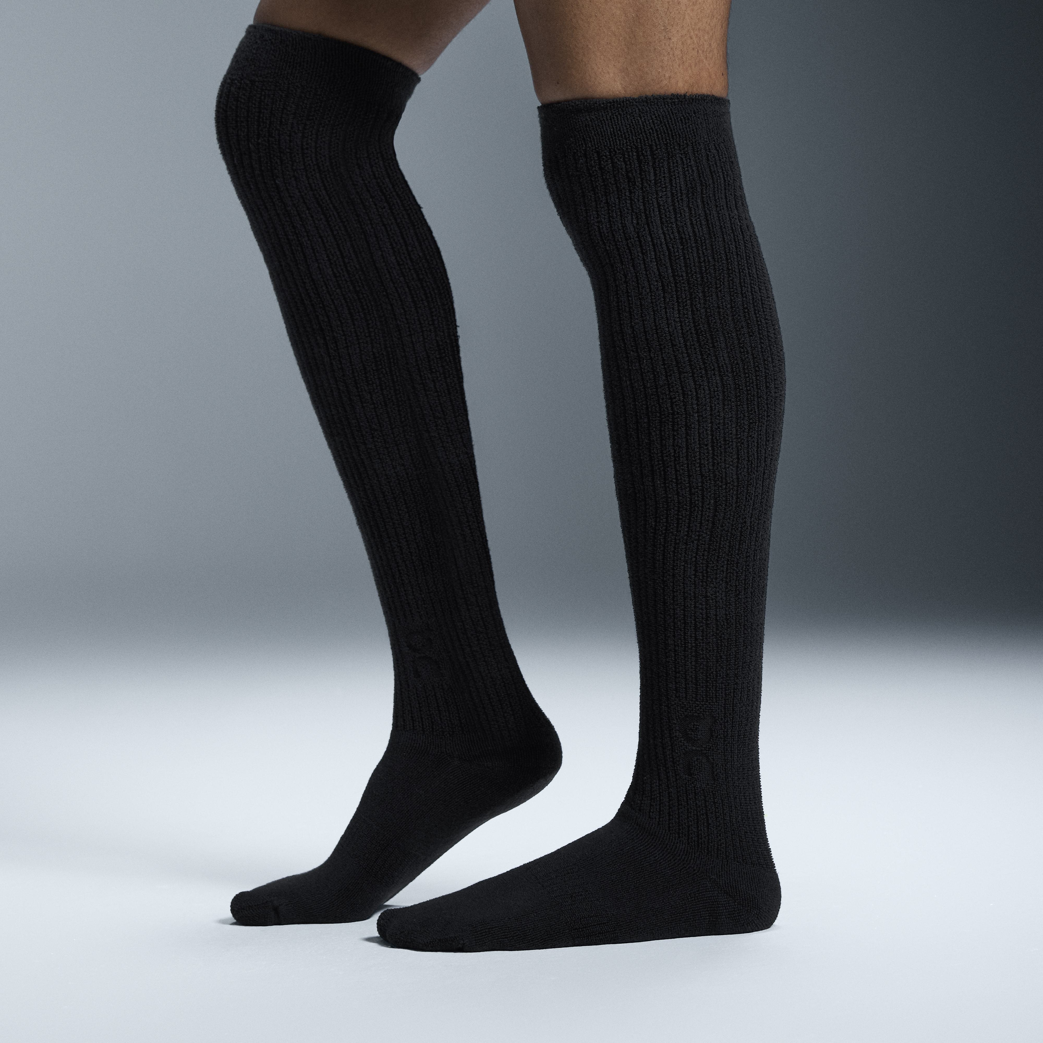 Terry Sock Knee High in Black