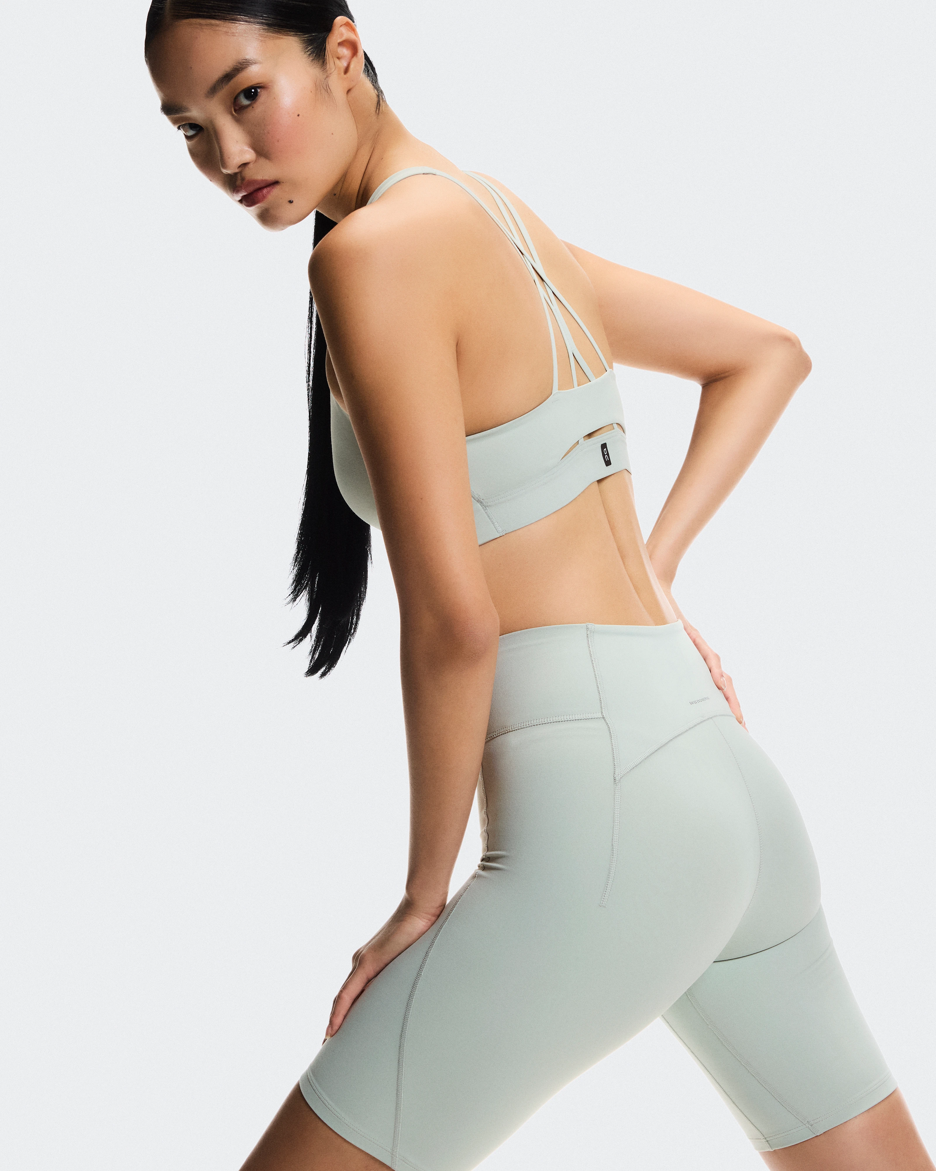 On Studio Tights Short Mineral Feminino Calças leggings