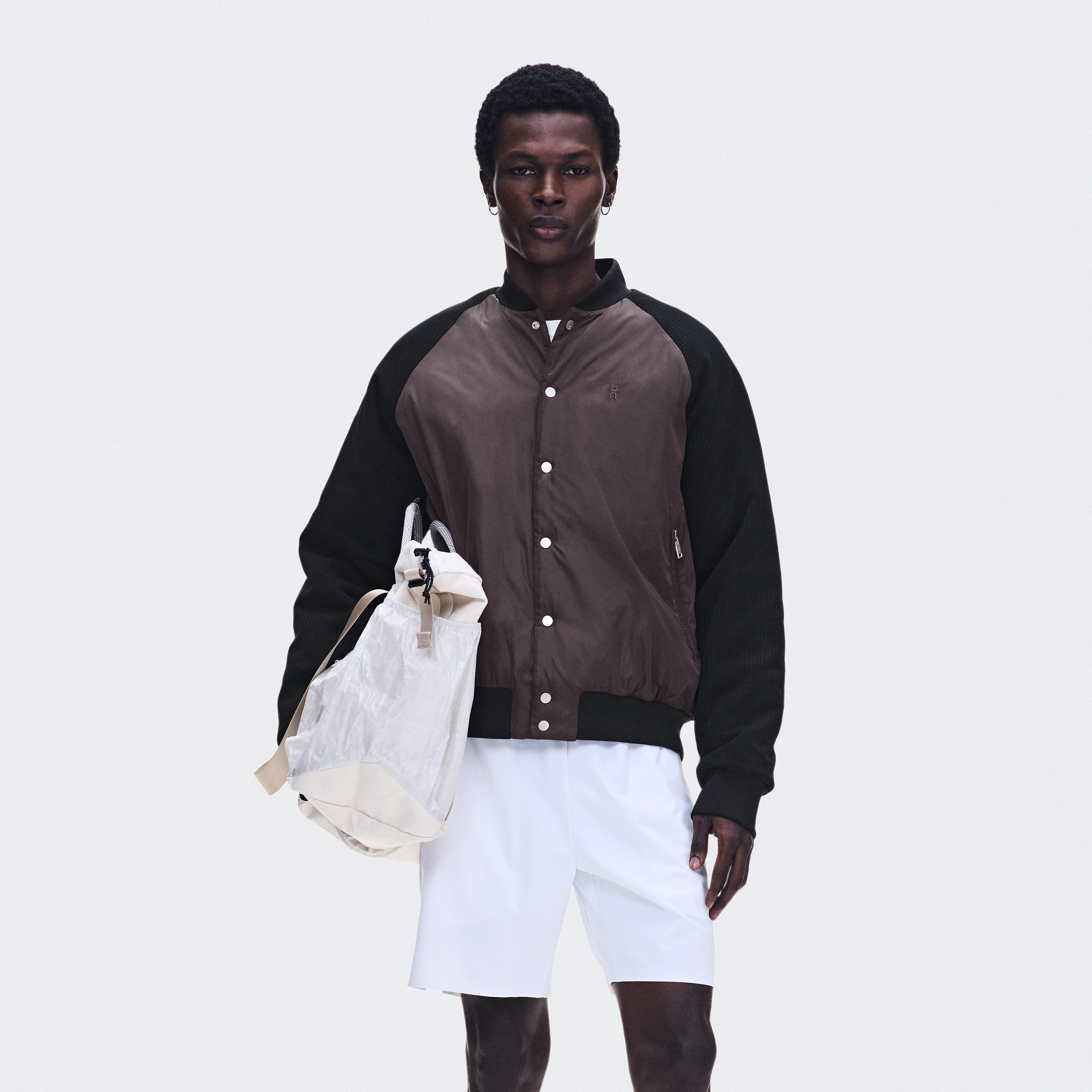 Courtside Bomber Jacket in Mulberry/Black