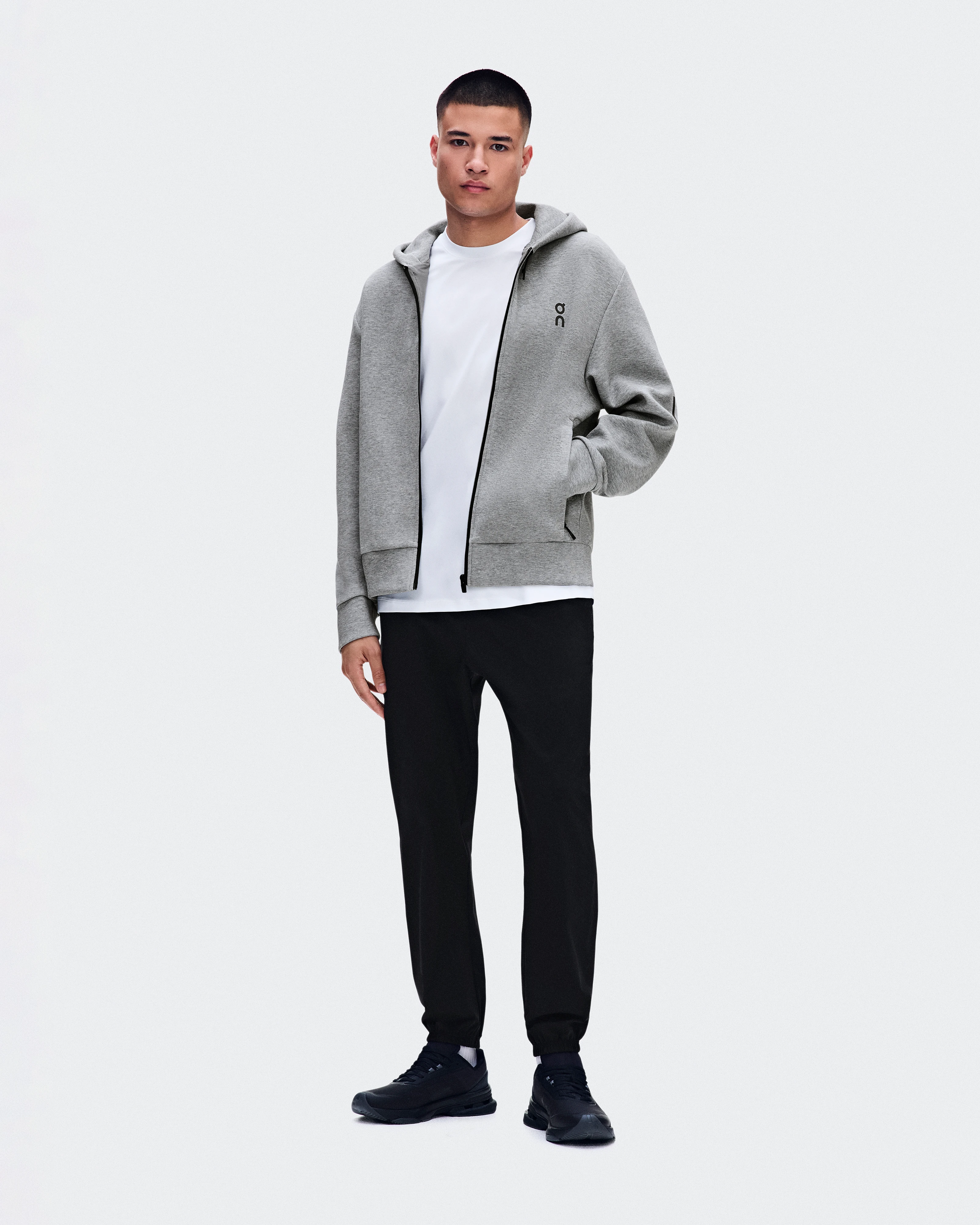 On Focus Tech Zip Hoodie Basalt Men Hoodies and sweatshirts