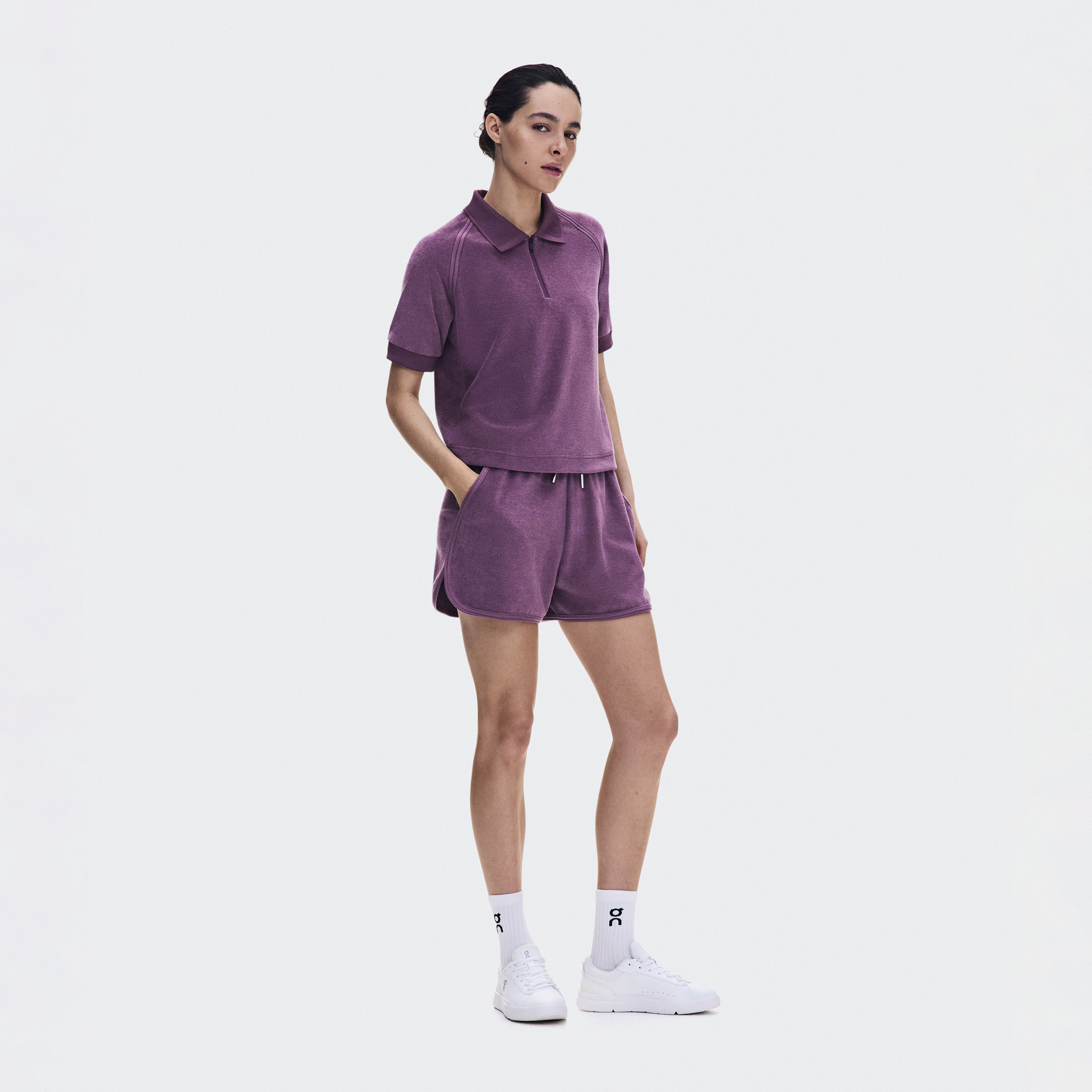 Courtside Shorts Terry in Cassis