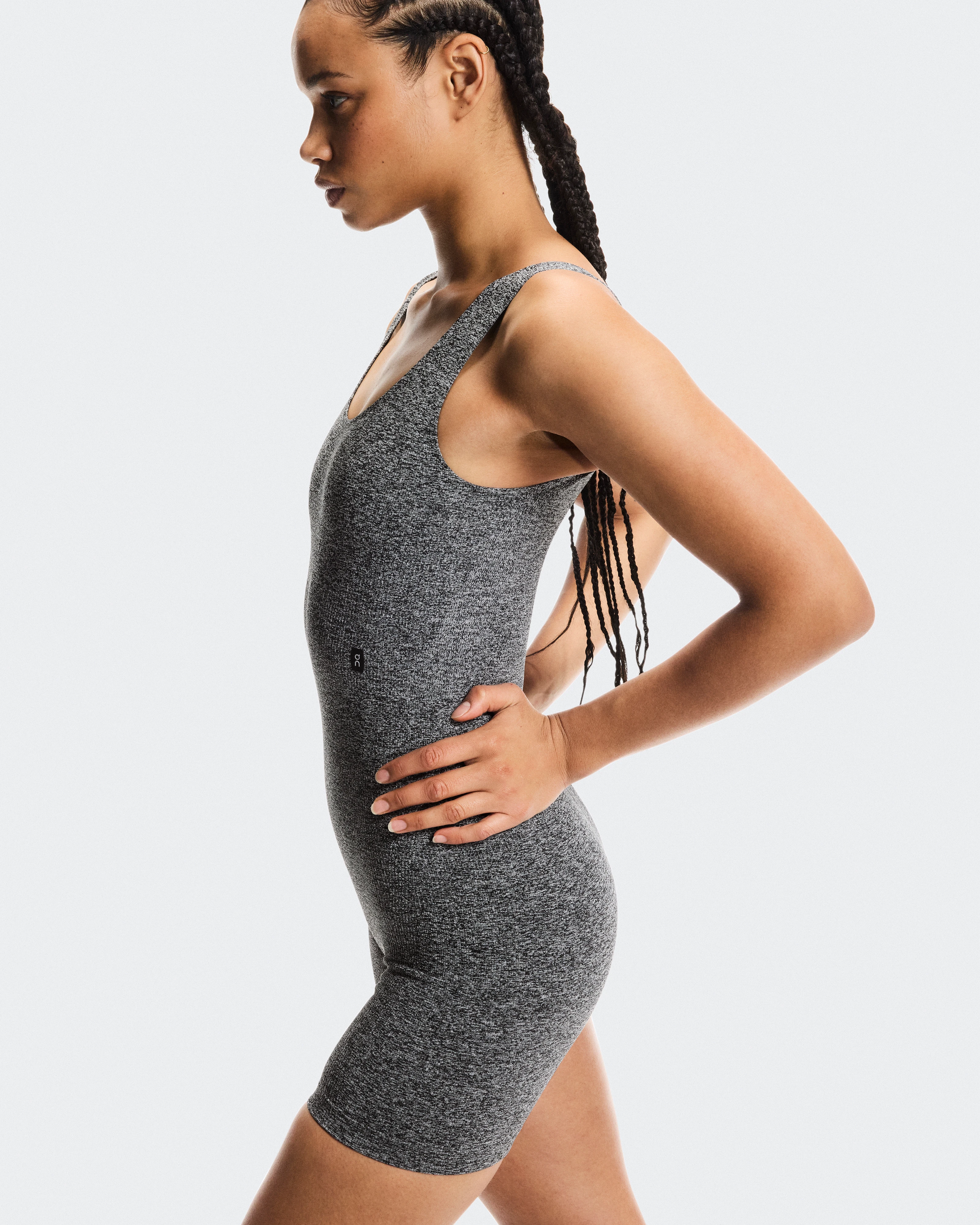 On Studio Knit Bodysuit Graphite Heather Women Bodysuits