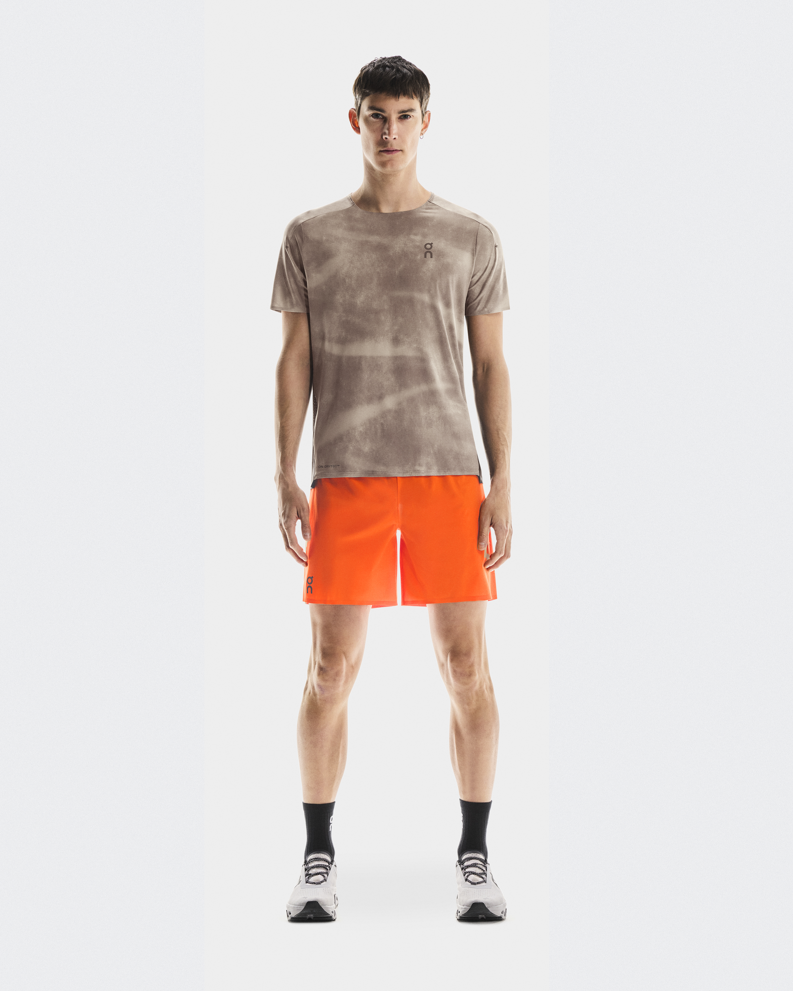 On Performance-T AOP Camiseta de Manga Corta para Hombre en Cinder/Black, Talla: Large, Polyester