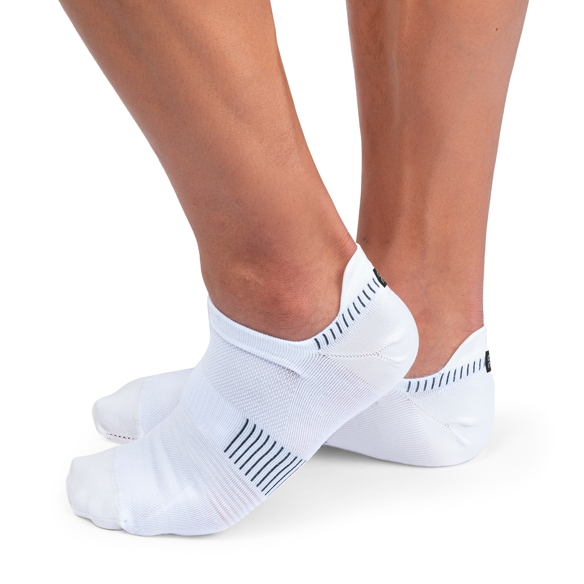 Men's Ultralight Low Sock, White & Black