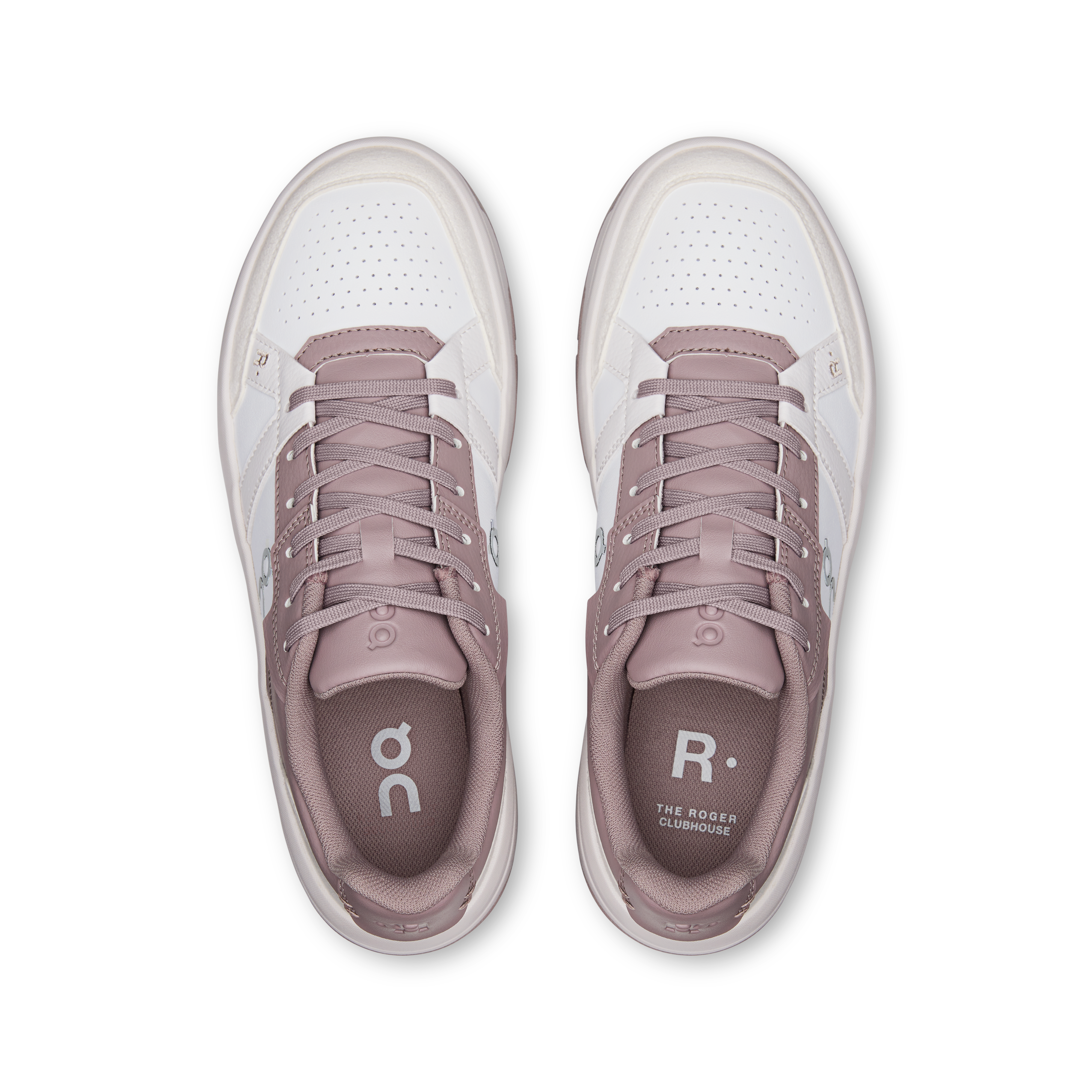 On THE ROGER Clubhouse White & Heron Femme Tennis Chaussures