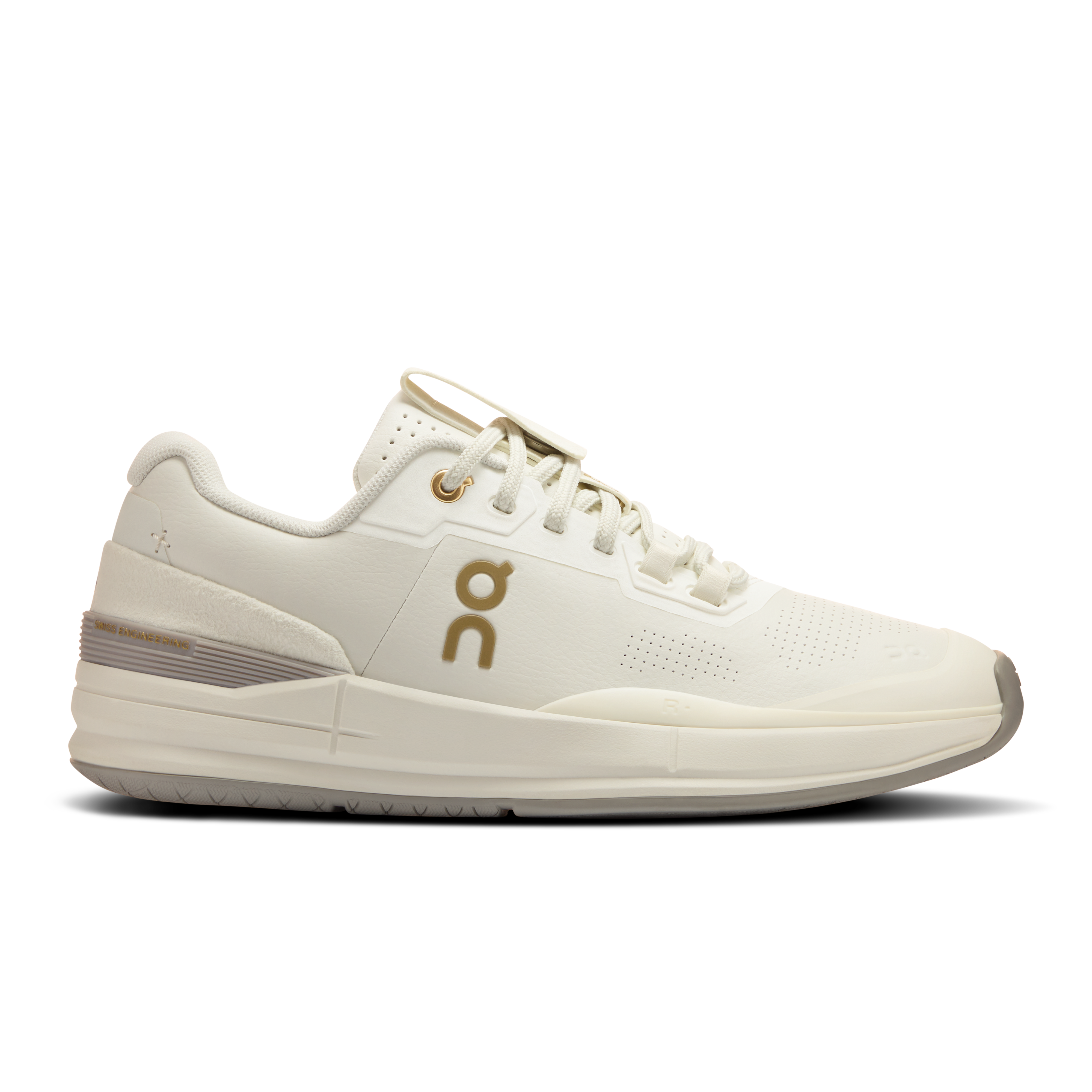 On THE ROGER Pro Ace Ivory & Fog Women Tennis Shoes