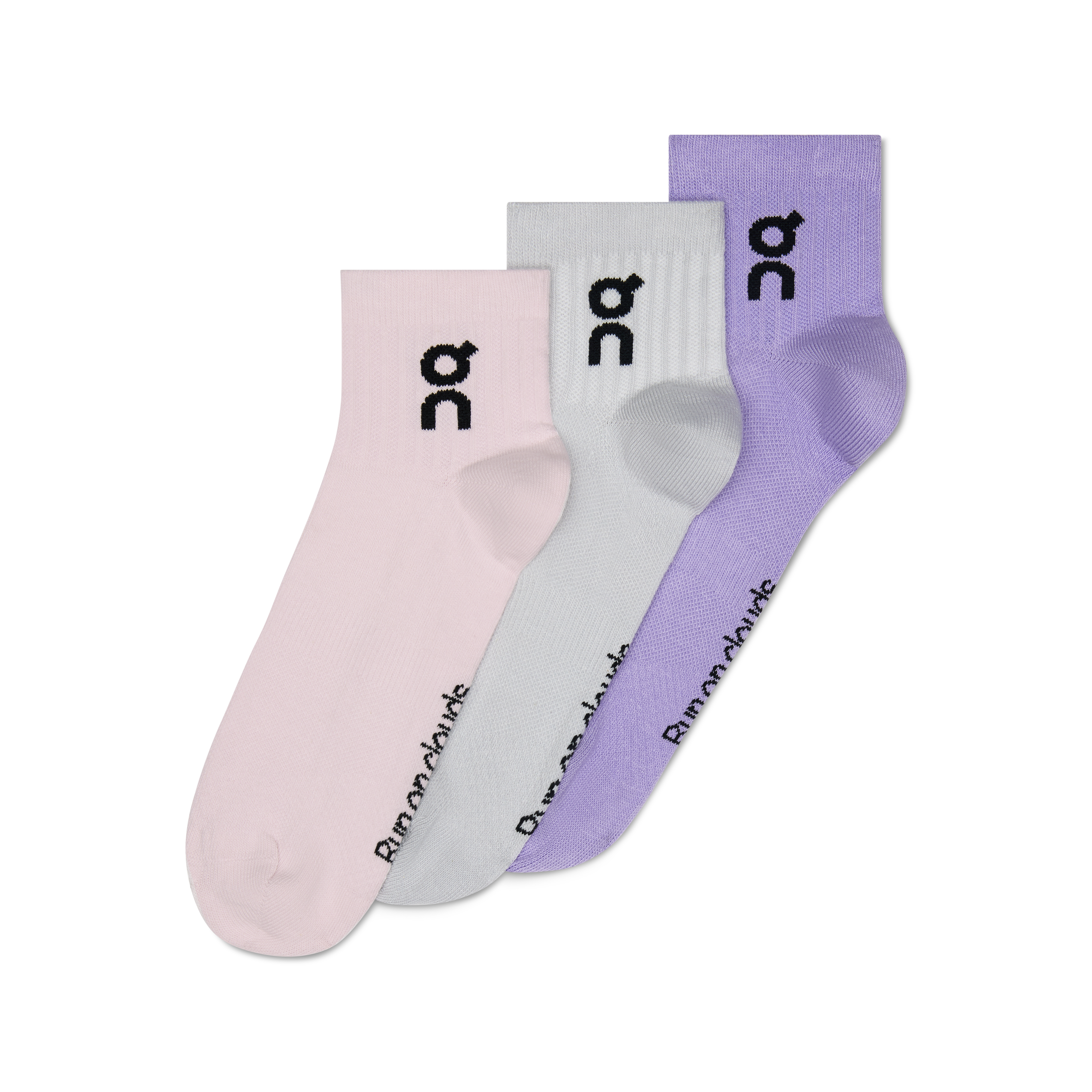 Logo Sock Mid 3P in Orchid/Bloom