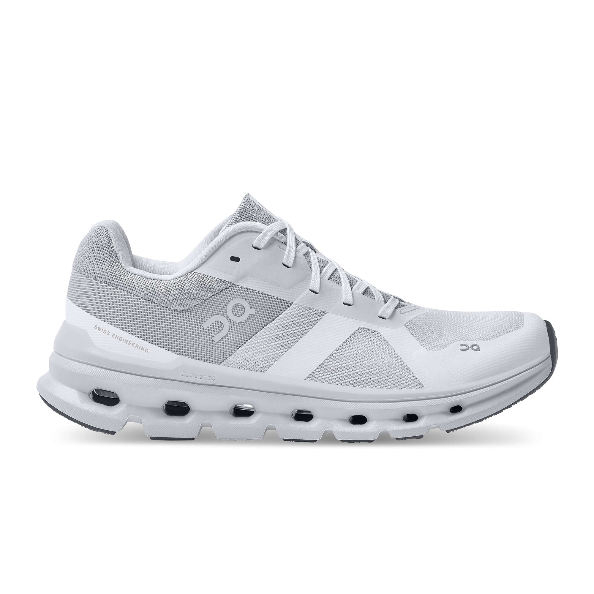 On Cloudrunner Wide Weiß Grau Damen Damen – Strasse, CloudTec®, unterstützend, weite Passform Schuhe
