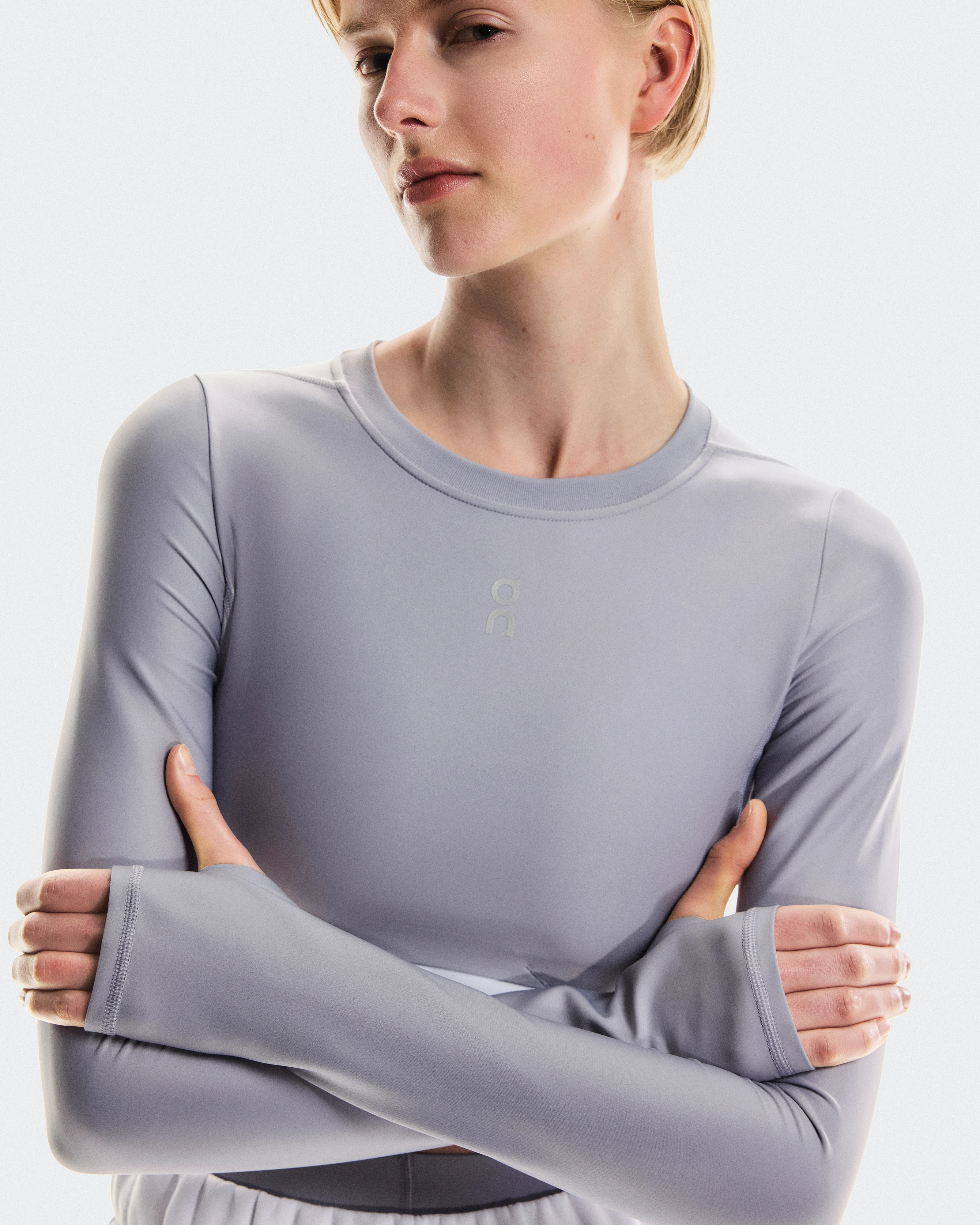 On Train Long Sleeve Crop Lilac Women Tops and t-shirts